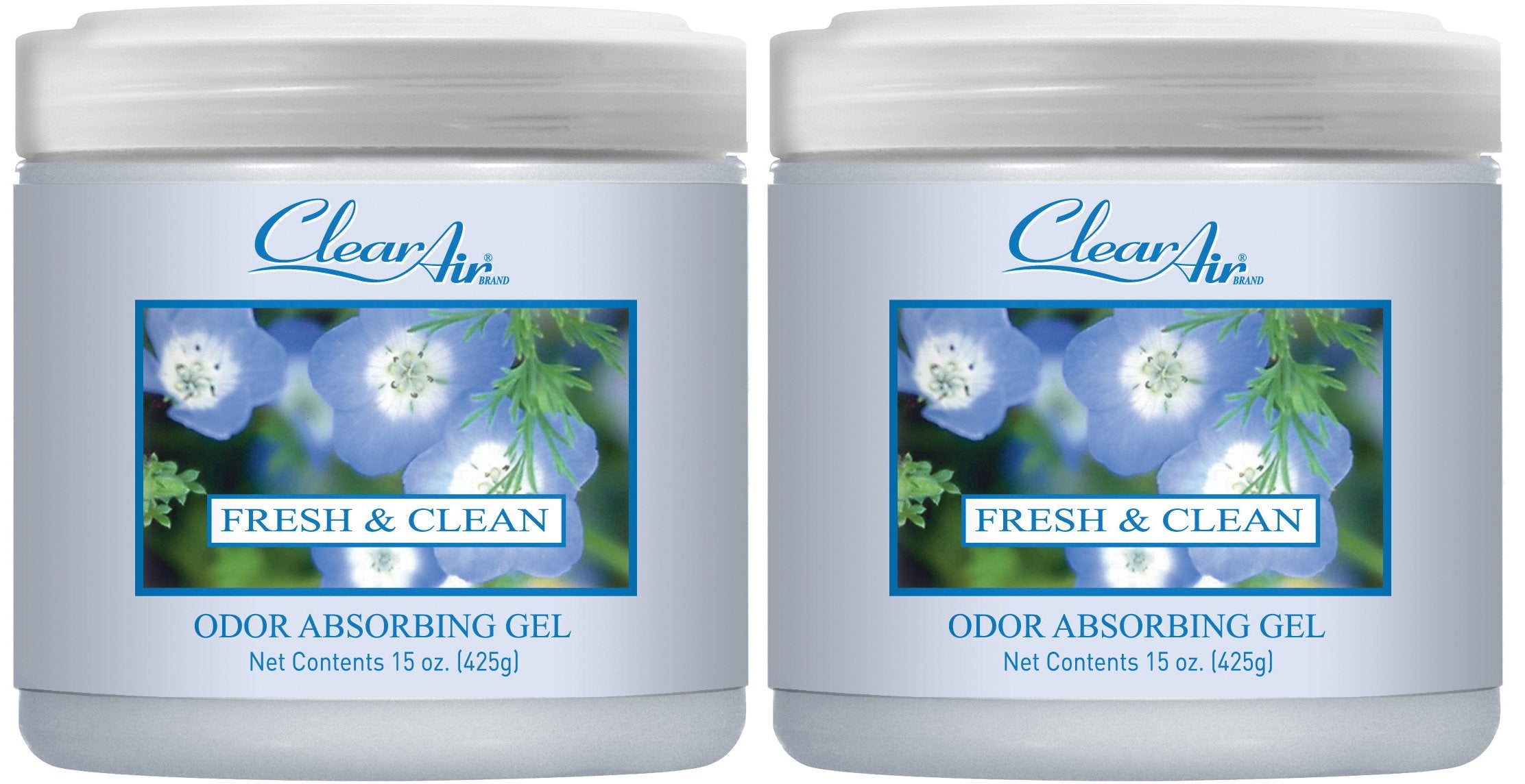 Clear Air Odor Absorber Gel - 15 Oz, Pack Of 2 - Air Freshener Absorbs And Eliminates Odors In Bathrooms, Cars, Boats, Rvs And P