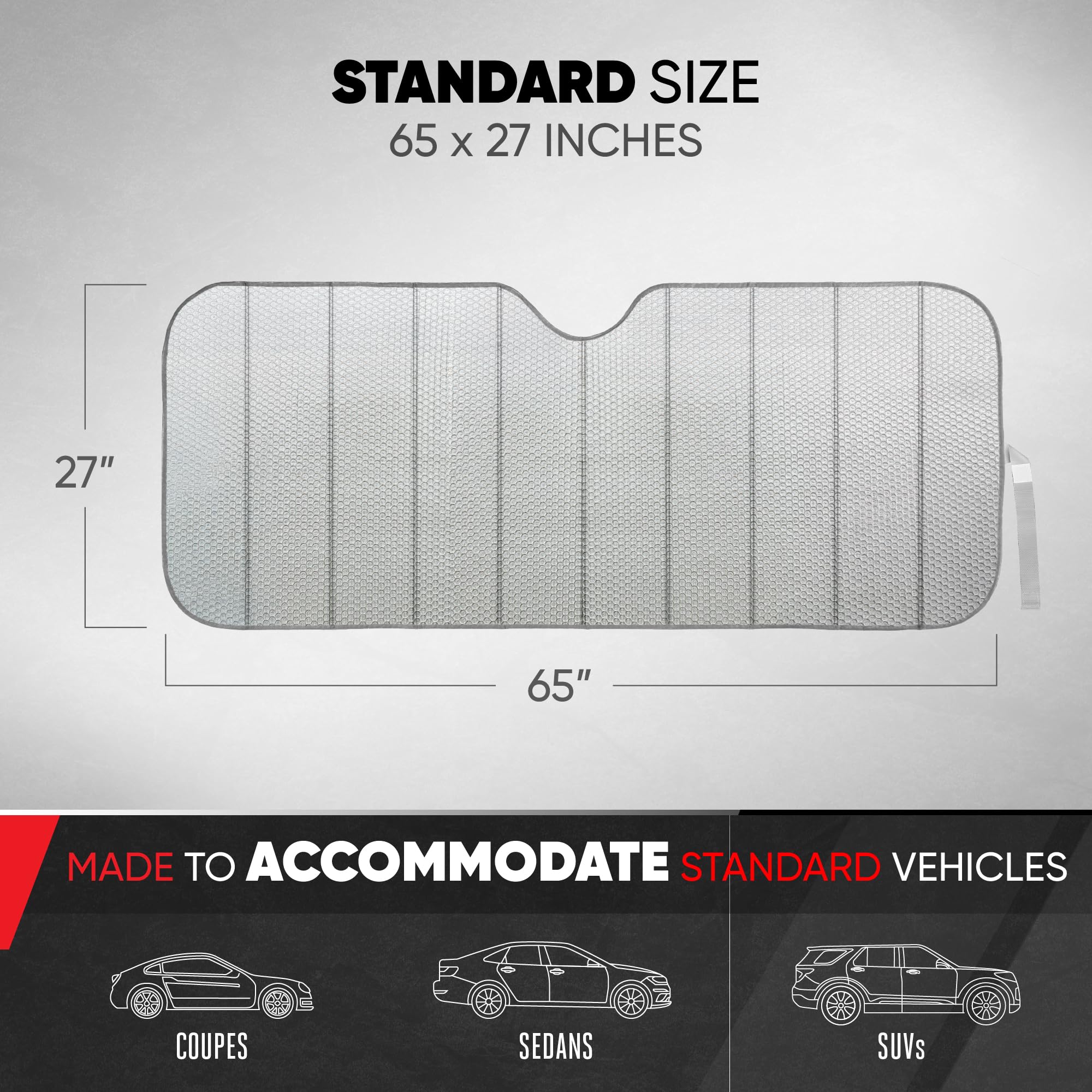 Bdk Car Windshield Sun Shade - Jumbo Size Windshield Sun Shade Accordion Fold Style For Windshield - Heatshield Sunshade For Sed