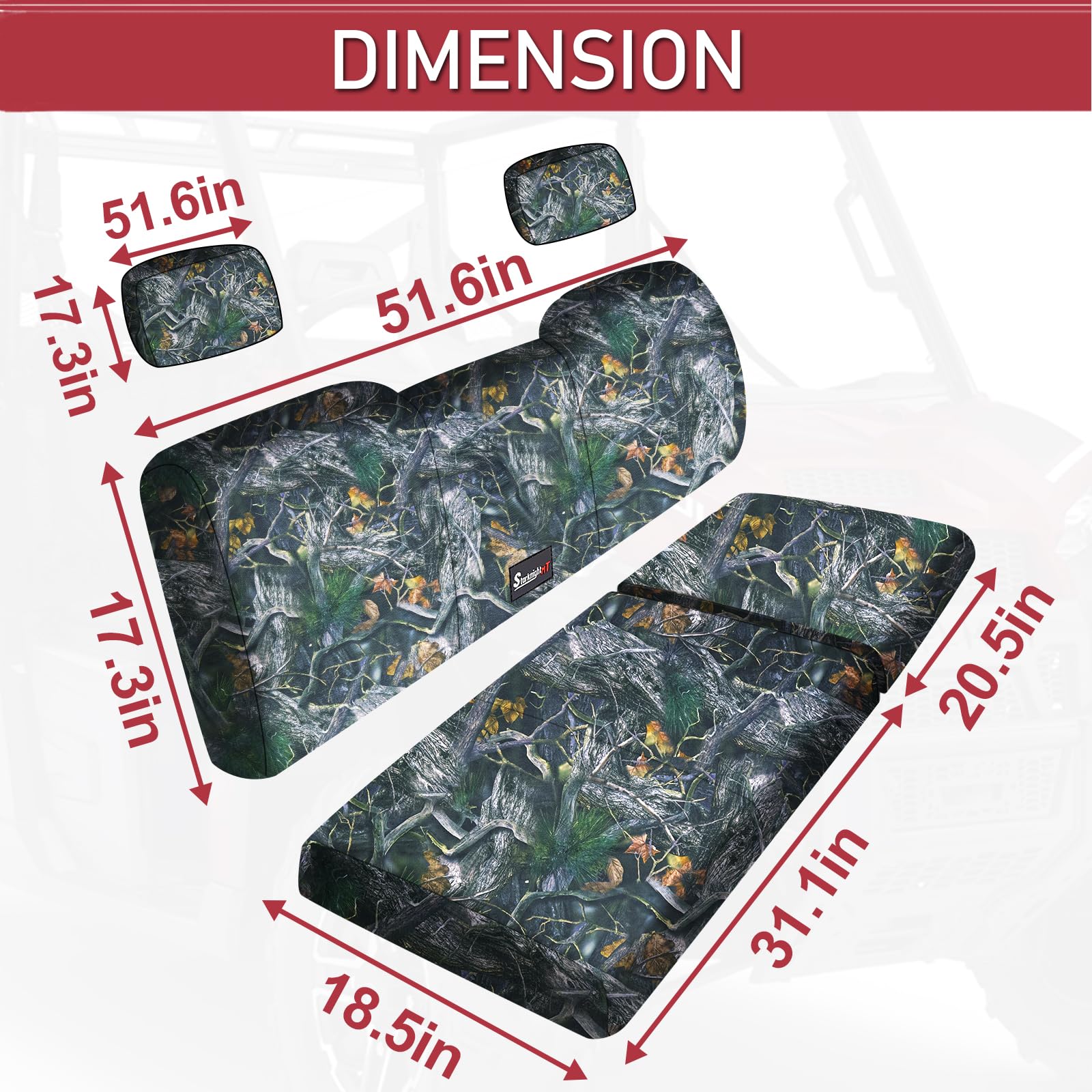 StarknightMT Ranger Seat Cover, Water-Repellent Camouflage, Compatible with Polaris Ranger 1000/XP 1000/Crew XP 1000 (2018-2023)