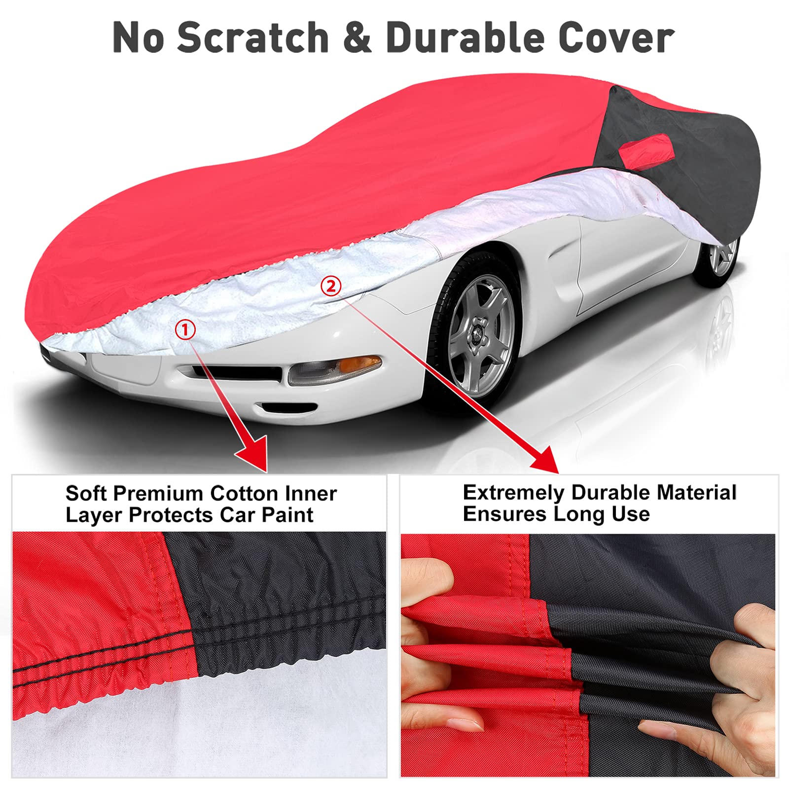 Kakit Waterproof Car Cover Custom Fit For 1996-2004 C5 Stingray, Uv Resistant Fade-Proof Cover For Chevy Corvette, Indoor & Outd