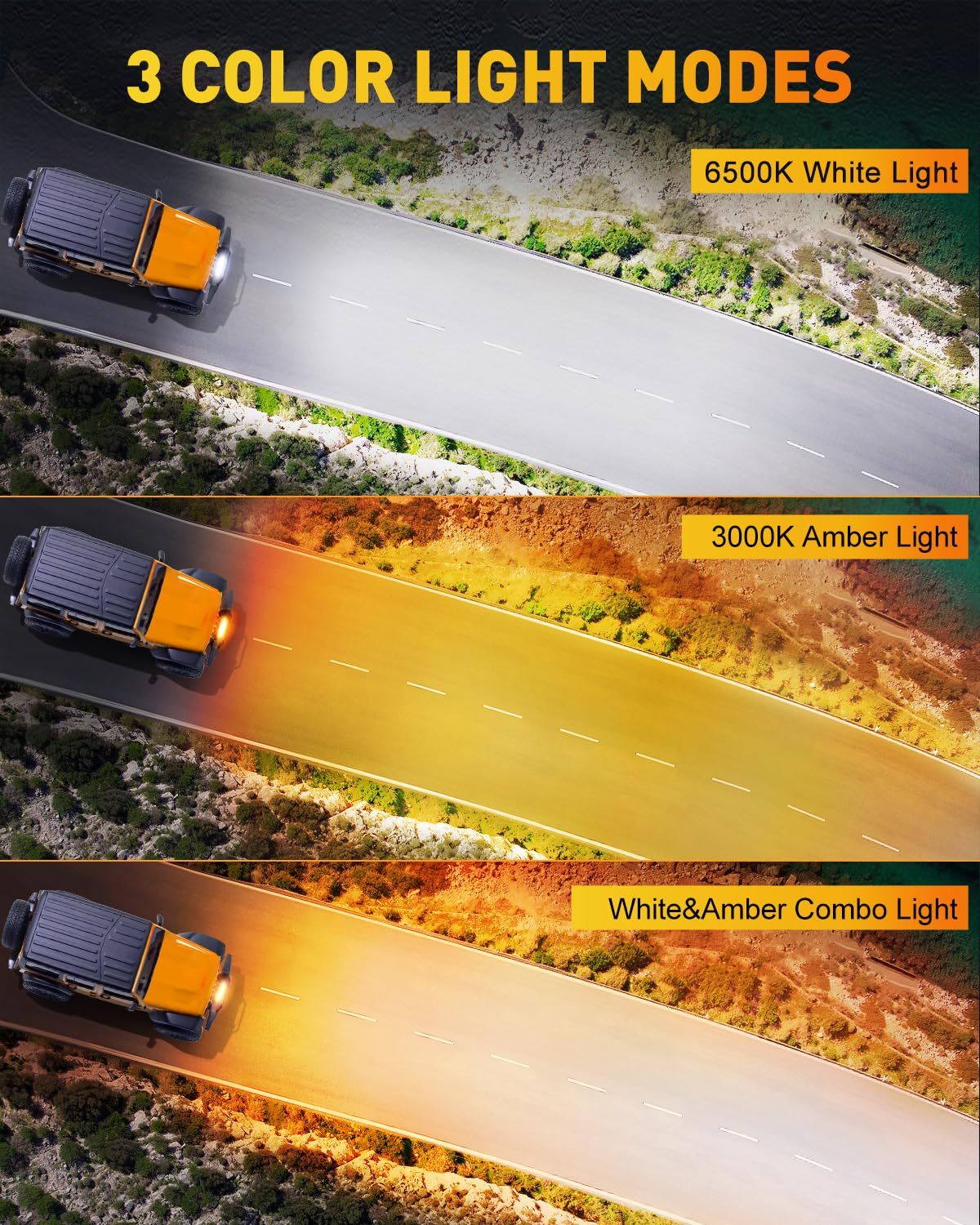 NAOEVO 12 Inch LED Light Bar, 300W 30000LM Waterproof Offroad Lights, White/Amber 3 Modes for Truck, Boat, UTV, ATV