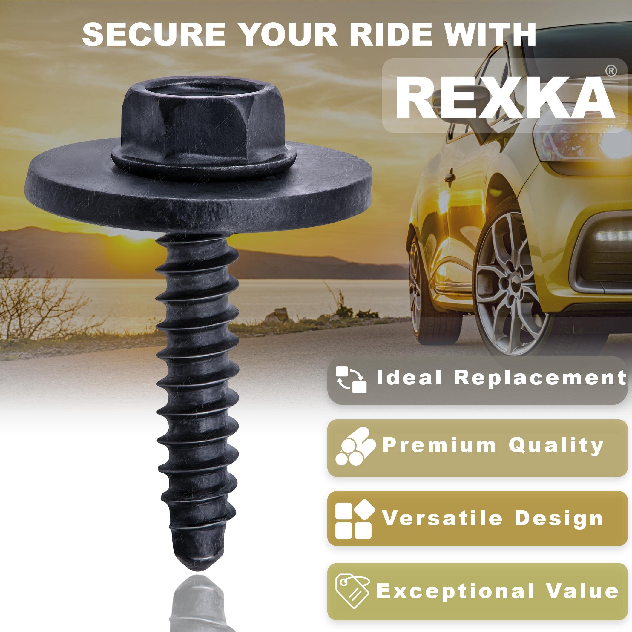 Rexka 15 Pcs Fender Liner Bumper Cover Splash Shield Wheelhouse Liner Bolt Screw Compatible With Gm 11570498 Chevrolet Camaro Colorado Corvette Cruze Equinox Silverado Malibu Traverse Cadillac Buick