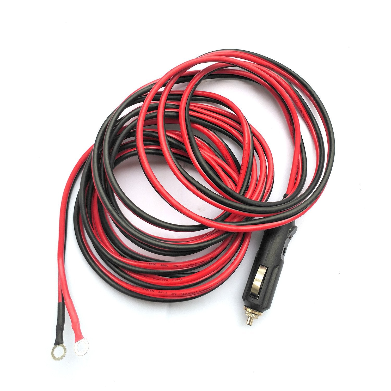 12V 15A Heavy Duty Male To Male Cigarette Plug Cigarette Lighter Adapter Charger Cord With Led Lights And Fuse Protection On Bot