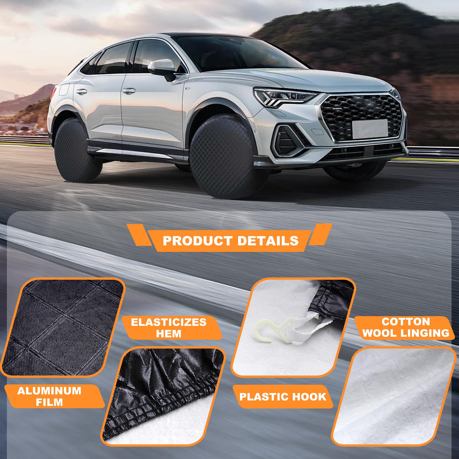 Amfor Set Of 2 Tire Covers,Waterproof Aluminum Film Tire Sun Protectors,Weatherproof Tire Protectors (Black-2Pcs, 33 ''-35 '')
