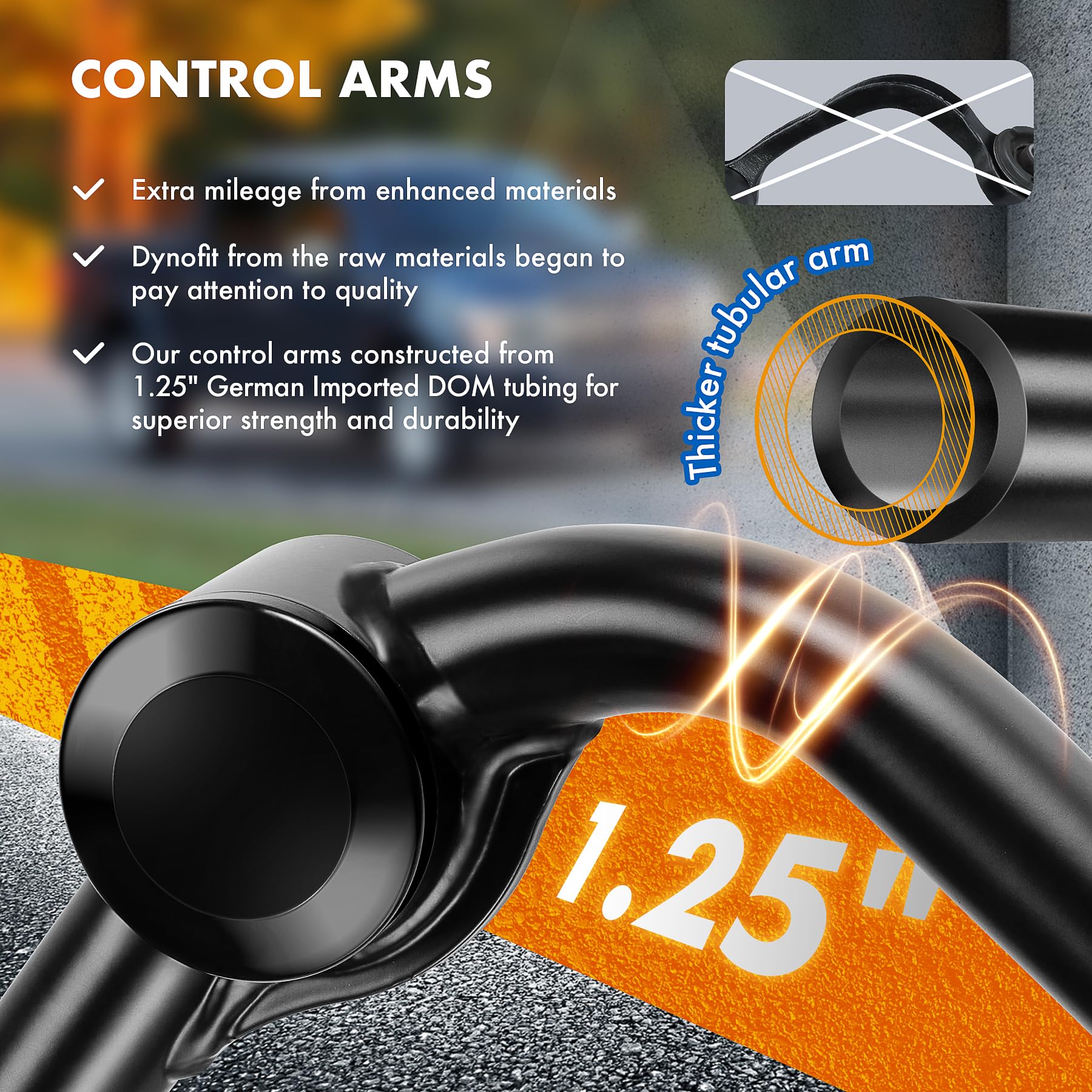 dynofit Upper Control Arms for 2004-2020 Ford F150, 2-4" Lift, Black, High-Quality Steel, Set of 2 Pcs