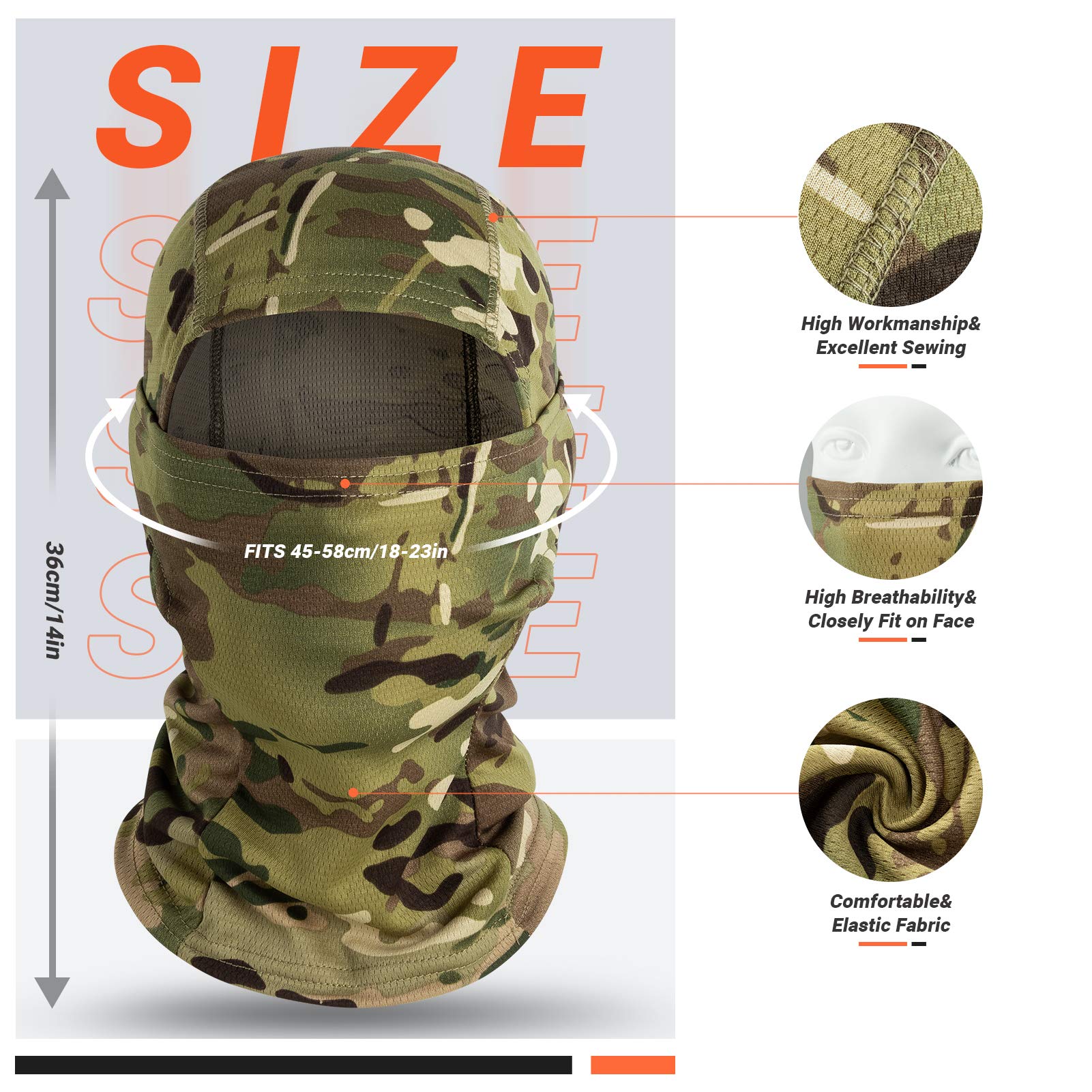 Vulkit Balaclava Face Mask Uv Protection For Women Men Leightweight Sun Tatical Hood Fishing Riding Motorcycle