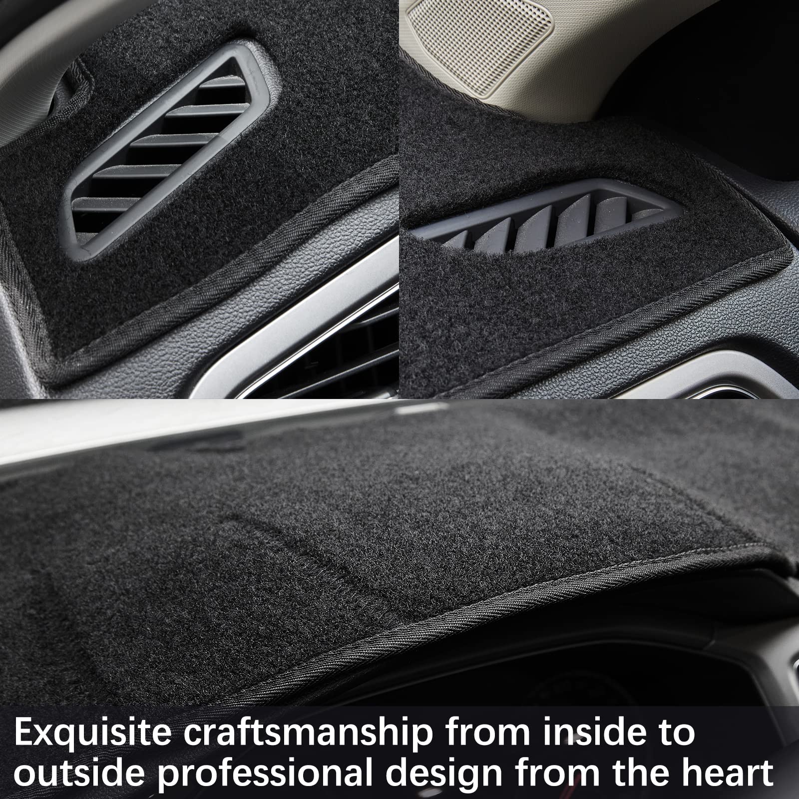 Berksyde Dashboard Dash Cover Mat Carpet Compatible With 99-06 Chevy Silverado Gmc Sierra,00-06 Chevy Suburban Tahoe Gmc Yukon/Xl,01-06 Chevy Avalanche(Black)