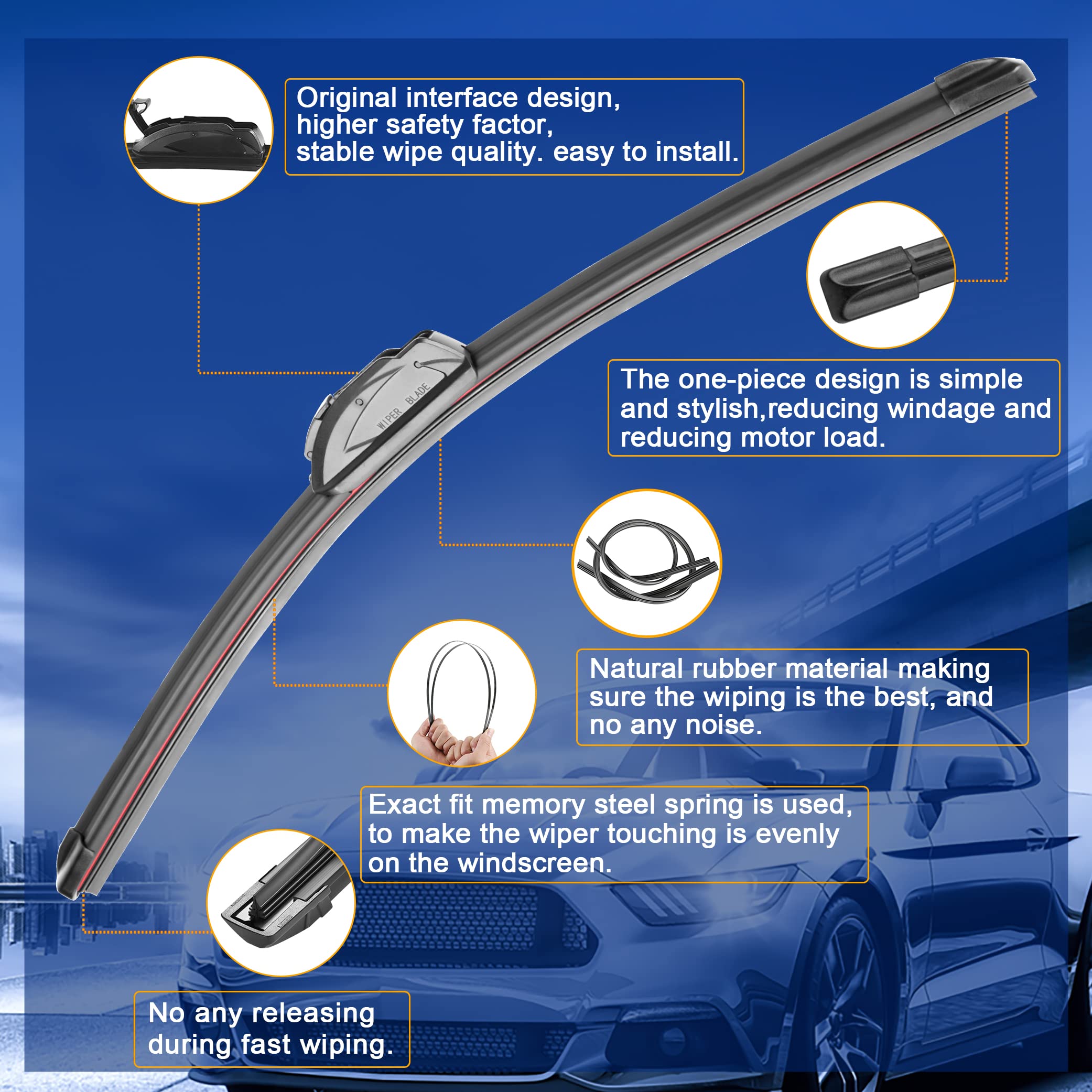 Raintok Windshield Wiper Blades Replacement For Acura Rdx Infiniti Qx50 Nissan Murano 2017 2018 2019 2020 Original Factory Quali