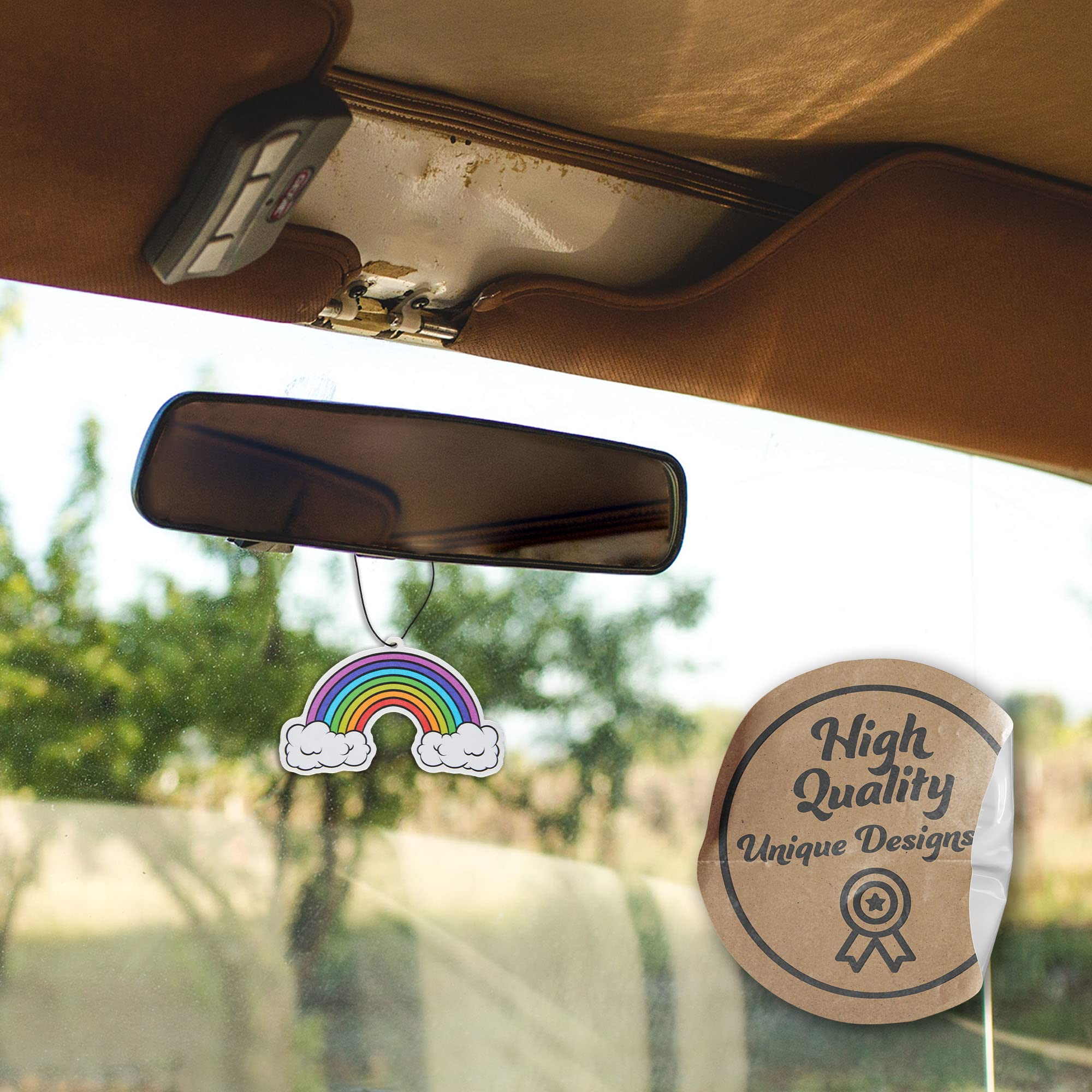 Rainbow Car Air Freshener 3 Pack Scented With Essential Oils By Fresh Fresheners
