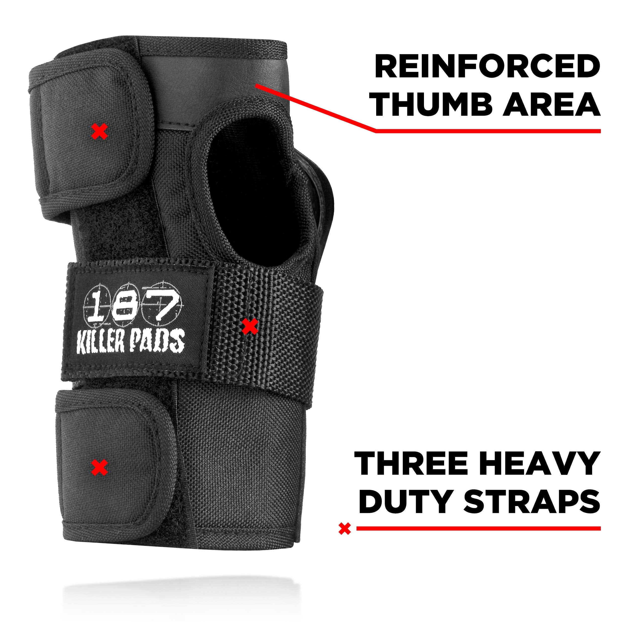 187 Killer Pads Wrist Guard, Large , Black