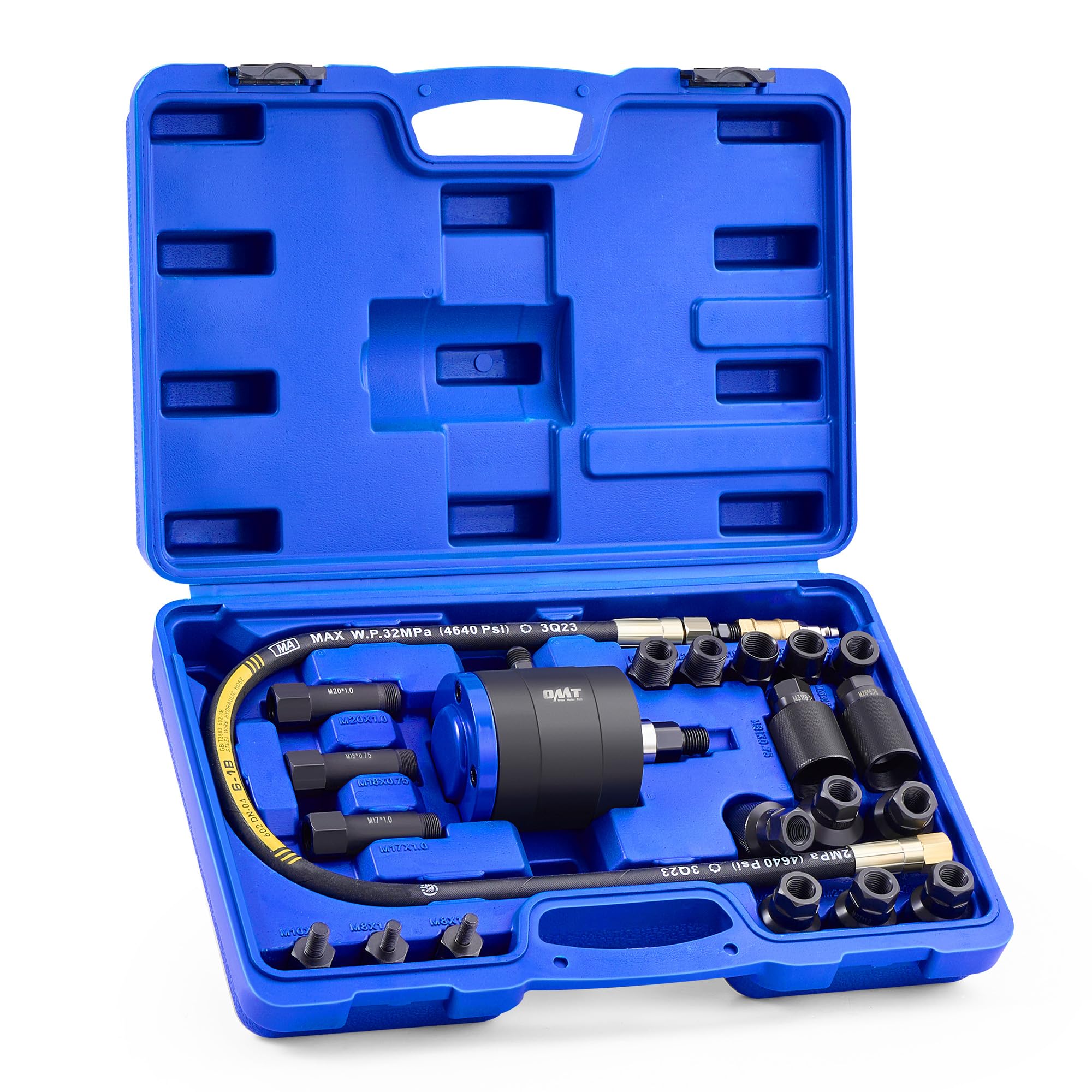 Orion Motor Tech Pneumatic Injector Puller Set for Diesel Engines, 23 pcs 5-8 Bar Air Vibration Injector Removal Tool Kit with E