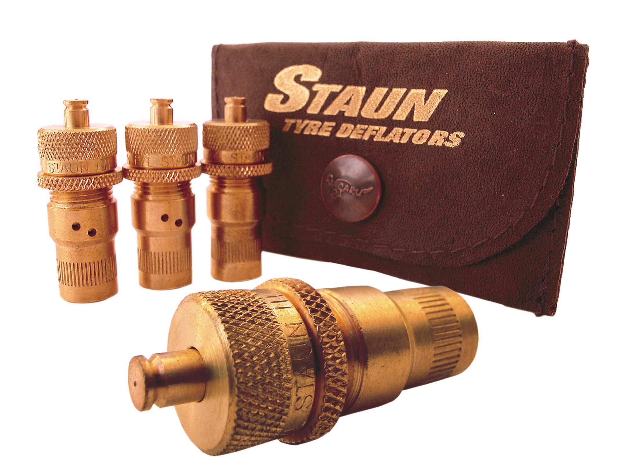 Staun Tyre Deflators - Automatic Tire Airdown 15-55 PSI, Brass, Model SCV HD