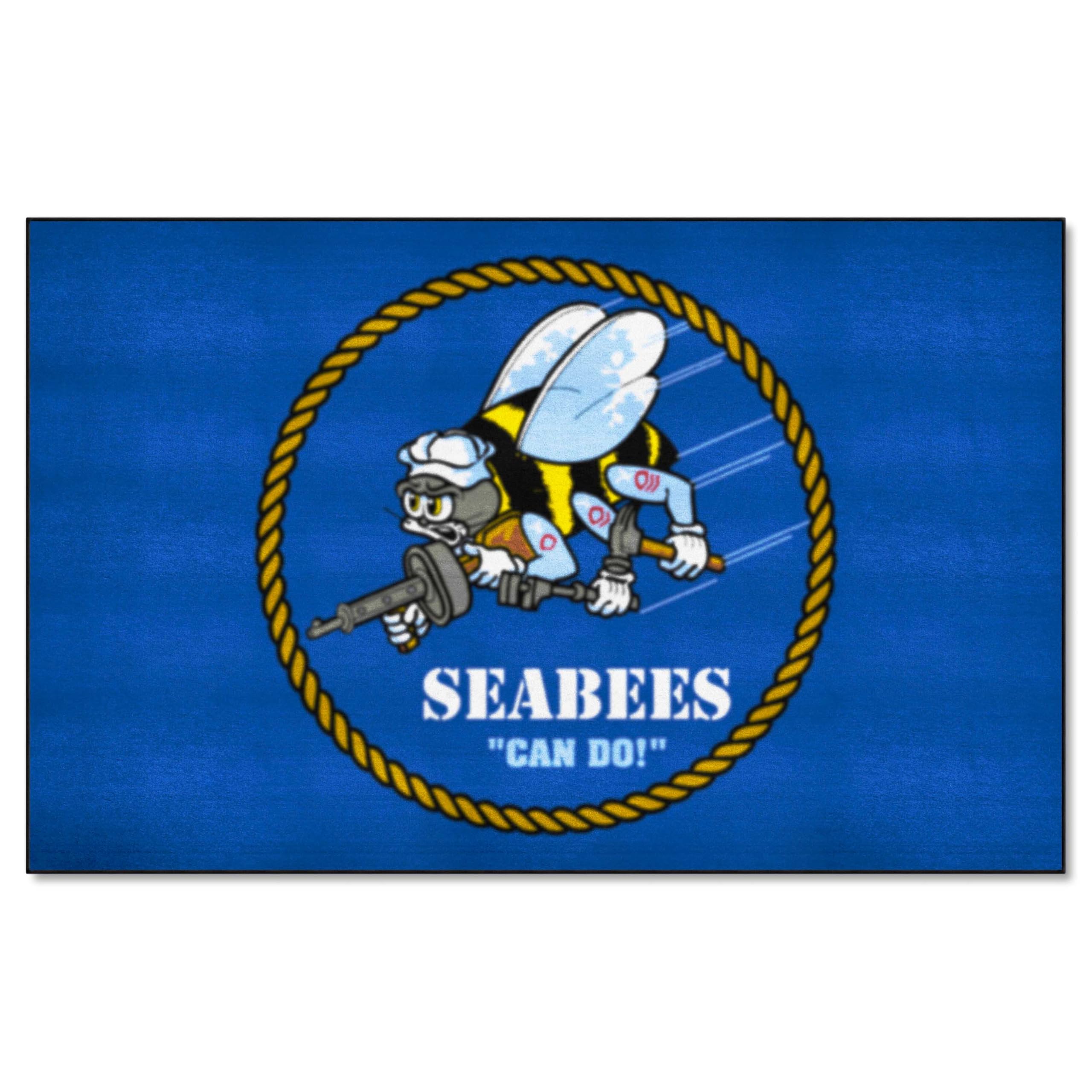 FANMATS 22951 U.S. Navy  SEABEES UltiMat Rug  5ft. x 8ft. | Sports Fan Area Rug, Home Decor Rug and Tailgating Mat