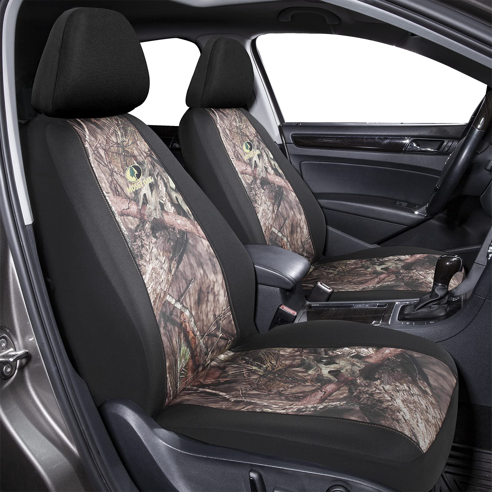 Mossy Oak Low Back Camo Seat Covers - Waterproof Oxford & Cotton, Airbag Compatible, Universal Fit for Bucket Seats