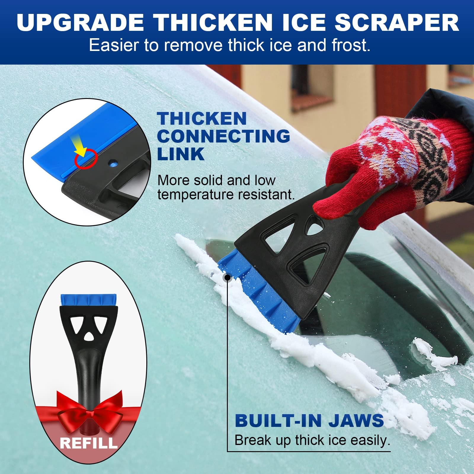 34 Extendable Ice Scrapers For Car Windshield 2-In-1 Snow Brush For Car Snow Scraper For Car Snow Scraper And Drush With Ergonomic Foam Grip For Cars, Trucks, Suvs With 360° Pivoting Brush Head