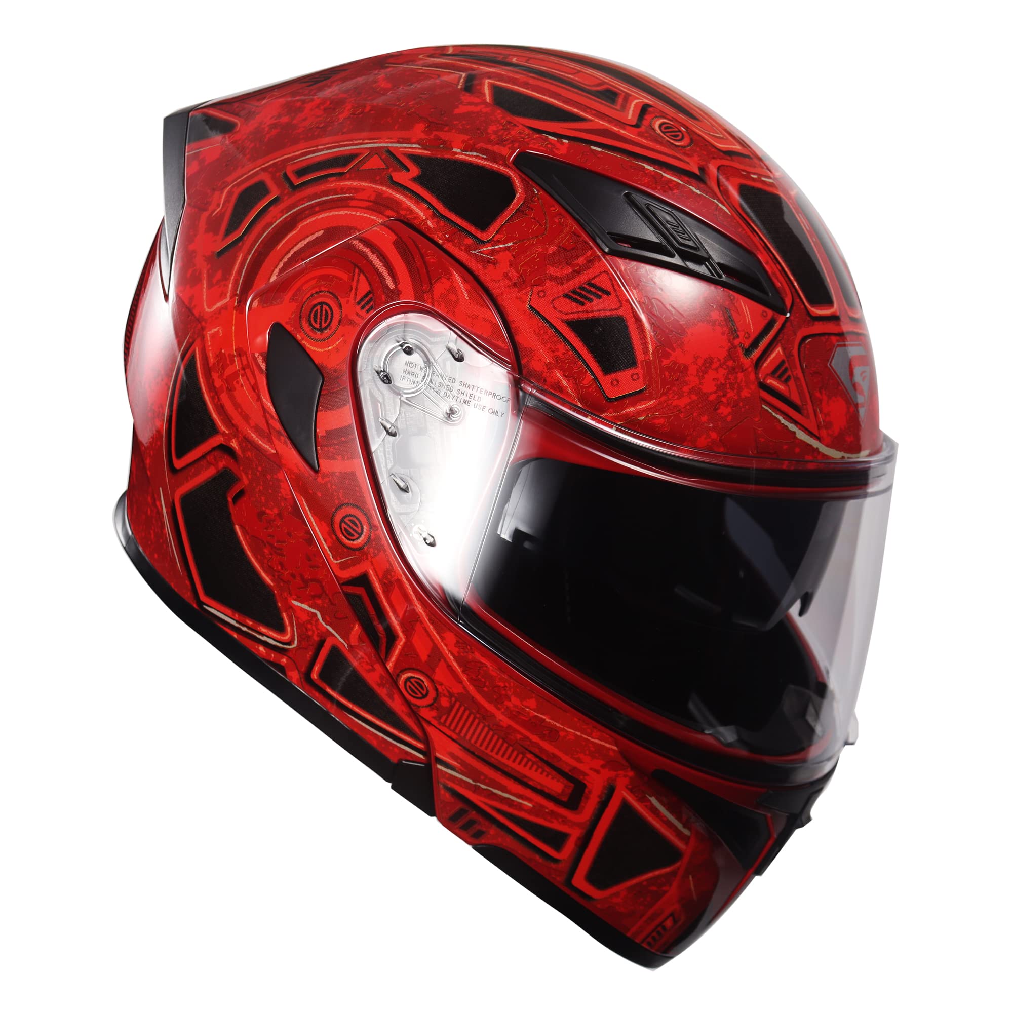KYPARA Motorcycle Dual Visor Modular Full Face Helmet, Medium, Multi-Color, ABS, DOT Certified, Demon Slayer Design