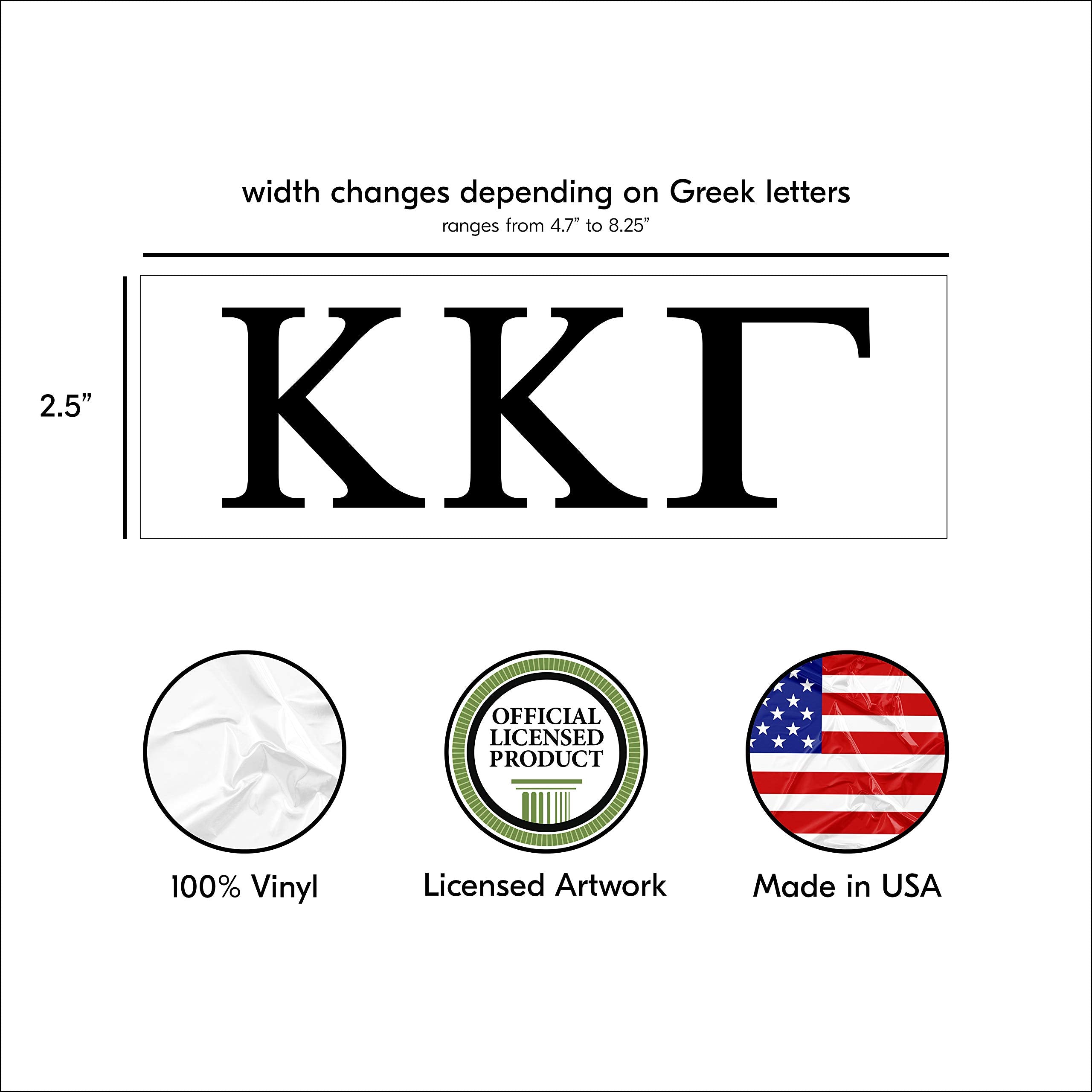 Pro-Graphx Kappa Kappa Gamma Sticker Decal - 2.5" Vinyl, Black, Greek Sorority Design