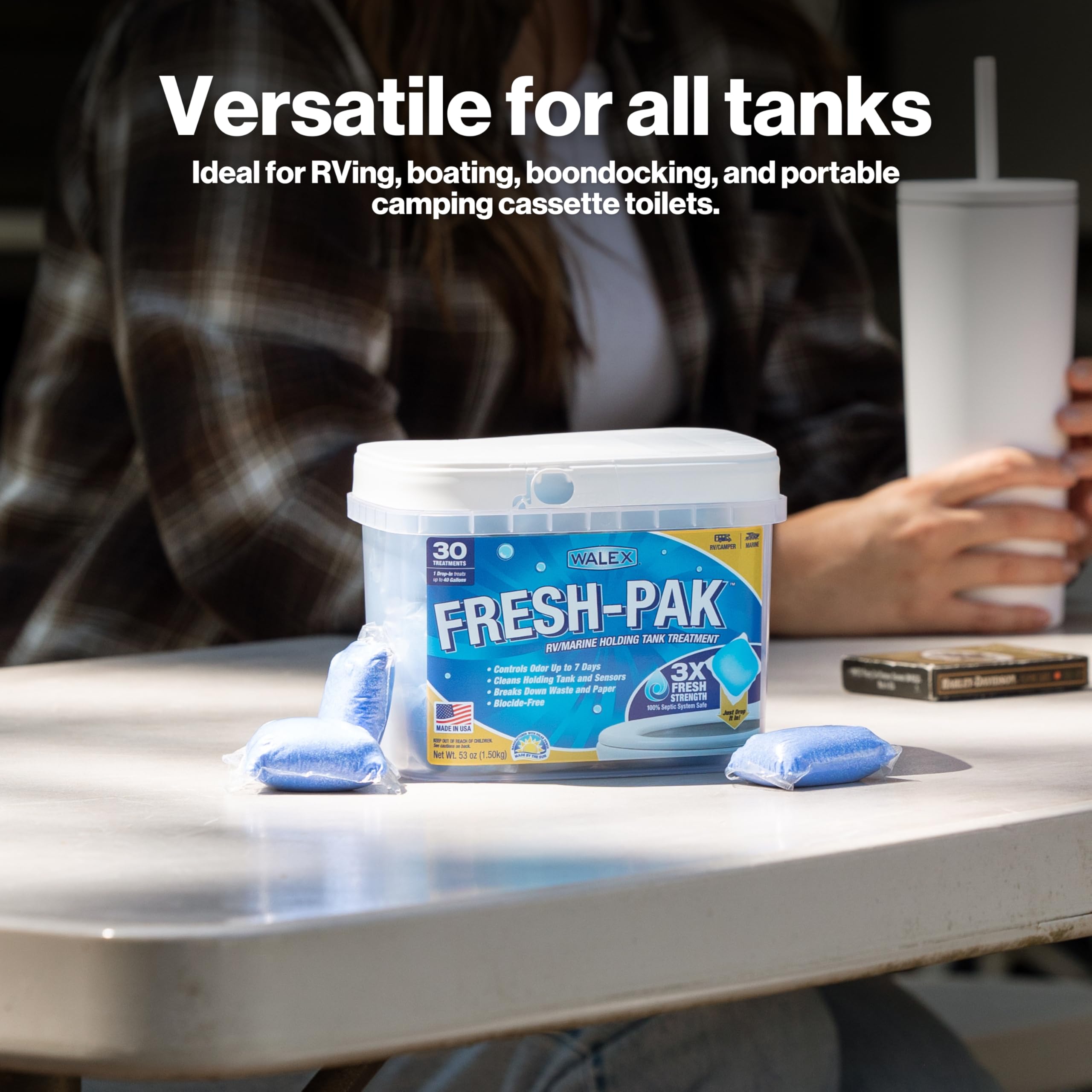 Walex Fresh-Pak Rv/Marine Holding Tank Treatment - Black Water Holding Tank Deodorizer For Rapid Breakdown Of Waste & Toilet Pap