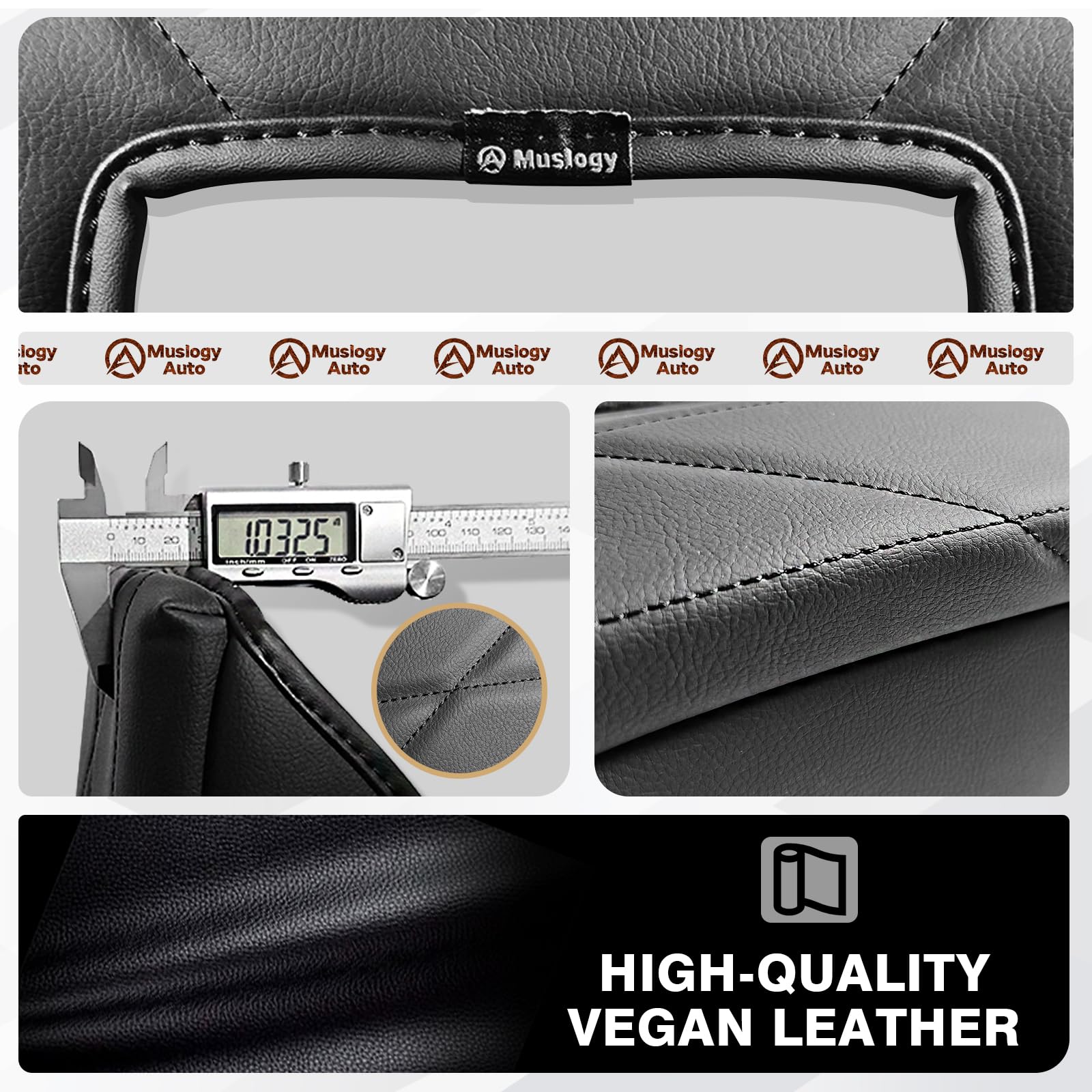 Muslogy Center Console Armrest Cover for Toyota Tundra 2014-2021, Extra Thick Vegan Leather, Bucket Seat Only, Model MUS-ACEXTRA-40H