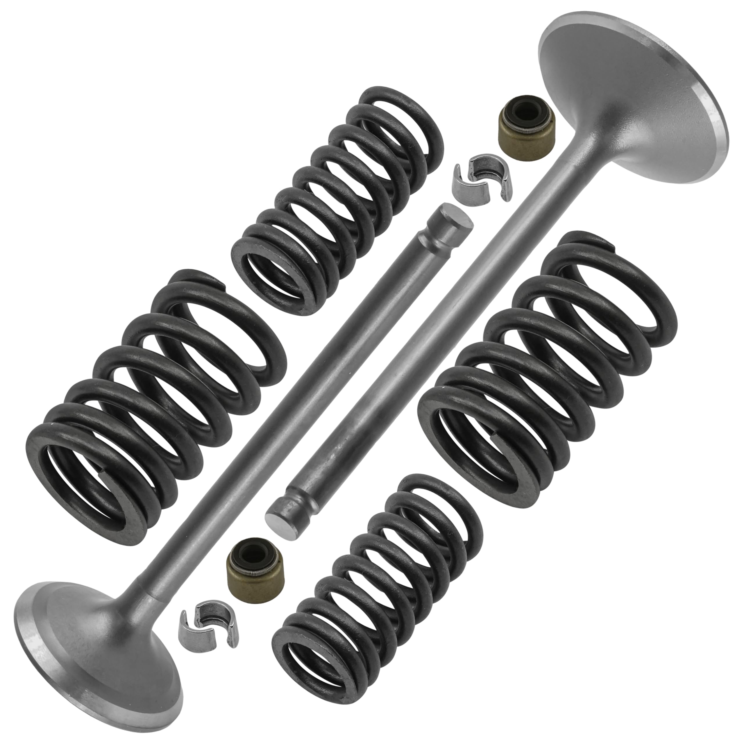 Caltric Intake & Exhaust Valve Kit Compatible with Kawasaki Bayou 220 KLF220A 1988-2002 / Bayou 250 KLF250A 2003-2011