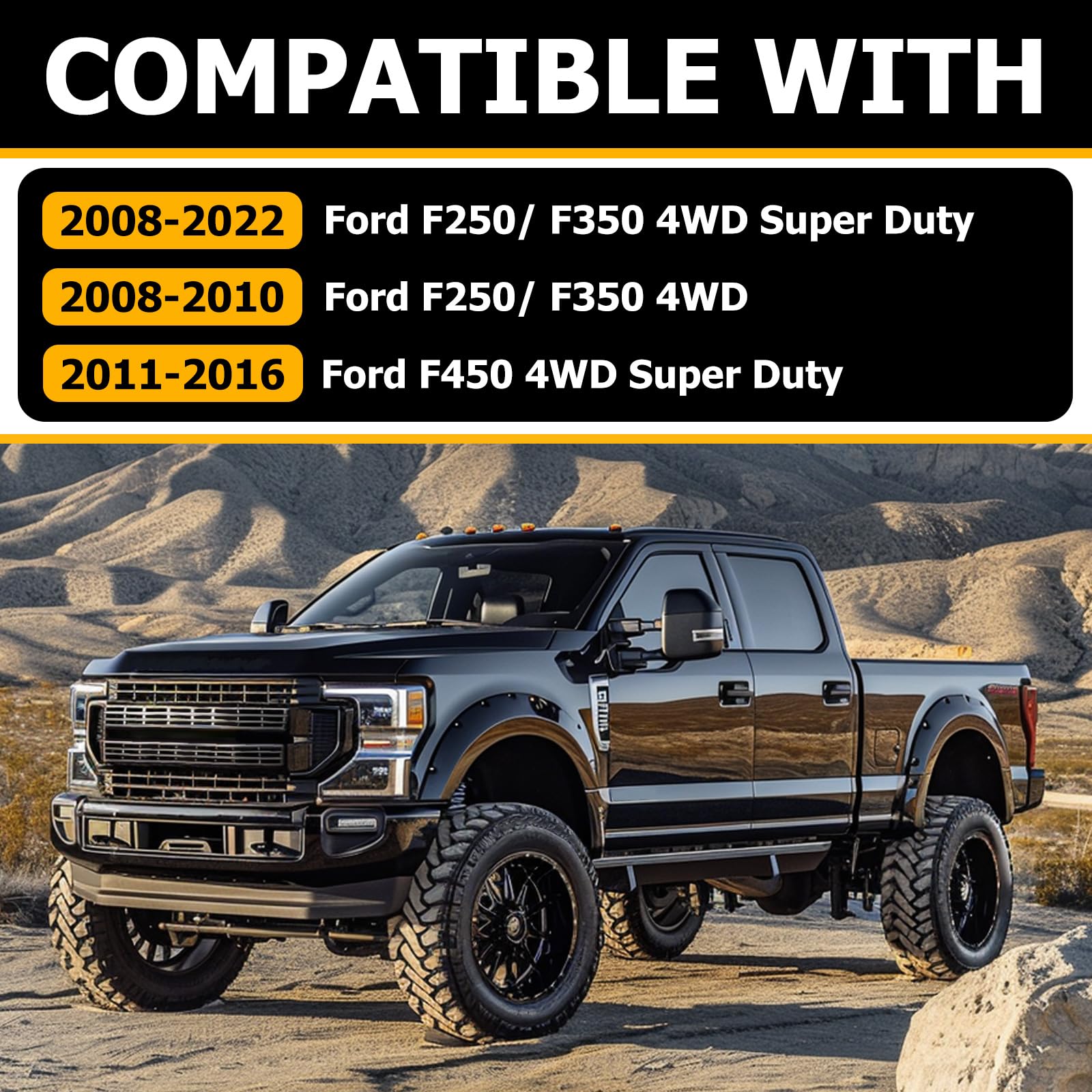 KUAFU Track Bar Relocation Bracket Compatible with 2008-2022 Ford F-250 F-350 F-450 4WD Super Duty 2-3.5'' Lift Kit Track Bar Dr