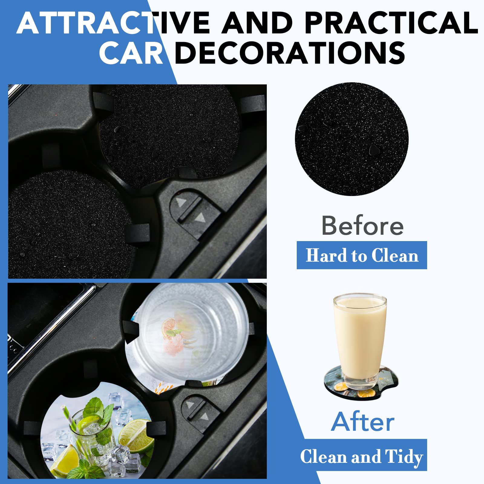 150 Pcs Sublimation Blank Car Coasters, 2.75 In Circular Opening Blank Sublimation Coasters For Thermal Sublimation Diy Crafts,