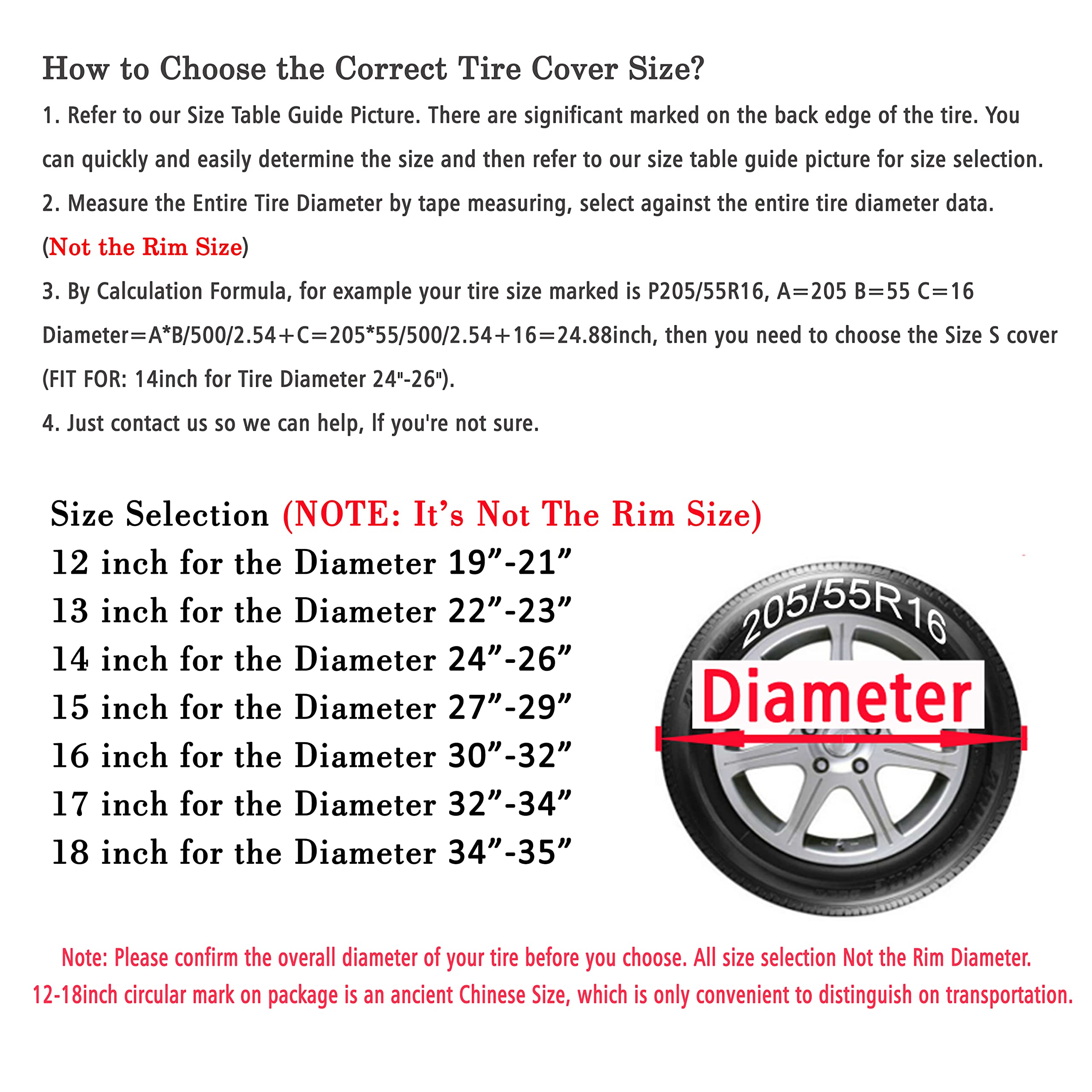 Moonet 30-32 Inch Spare Tire Cover Thickening Leather Universal Fit For Jeep, Trailer, Rv, Suv, Truck, Tough Tire Wheel Soft Cov