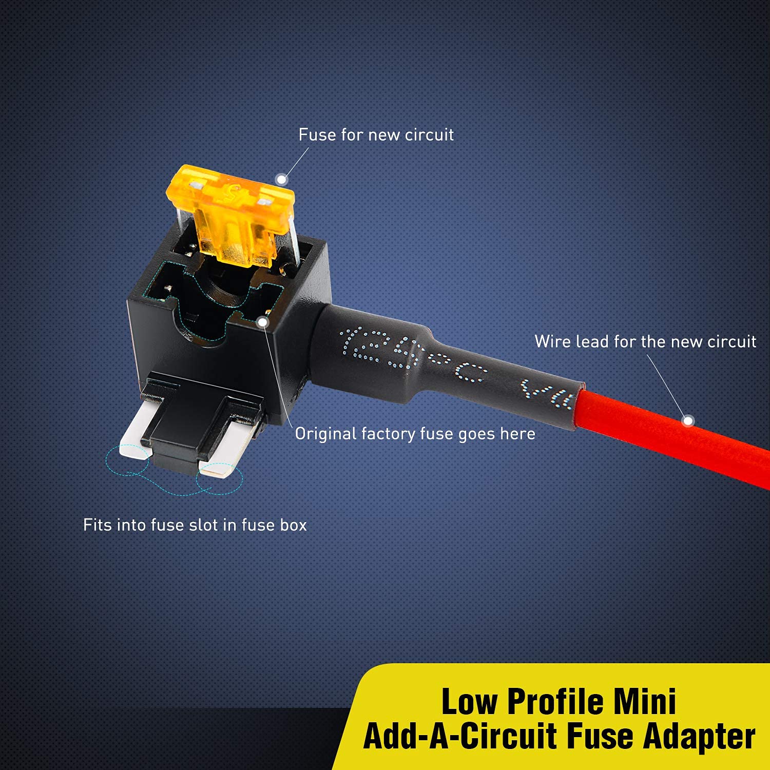 Nilight - 50038R 10 Pack 12V Car Add-A-Circuit Fuse Tap Adapter With 5 Amp Low Profile Mini Blade Fuse Set For Cars Trucks Boats