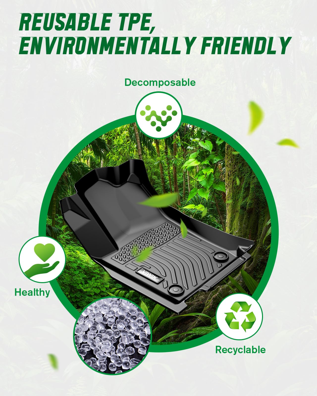 Viwik Floor Mats Compatible For 2017-2020 Fusion/2017-2020 Mkz, Car Mats All Weather Protection Custom Full Set Floor Liners Inc