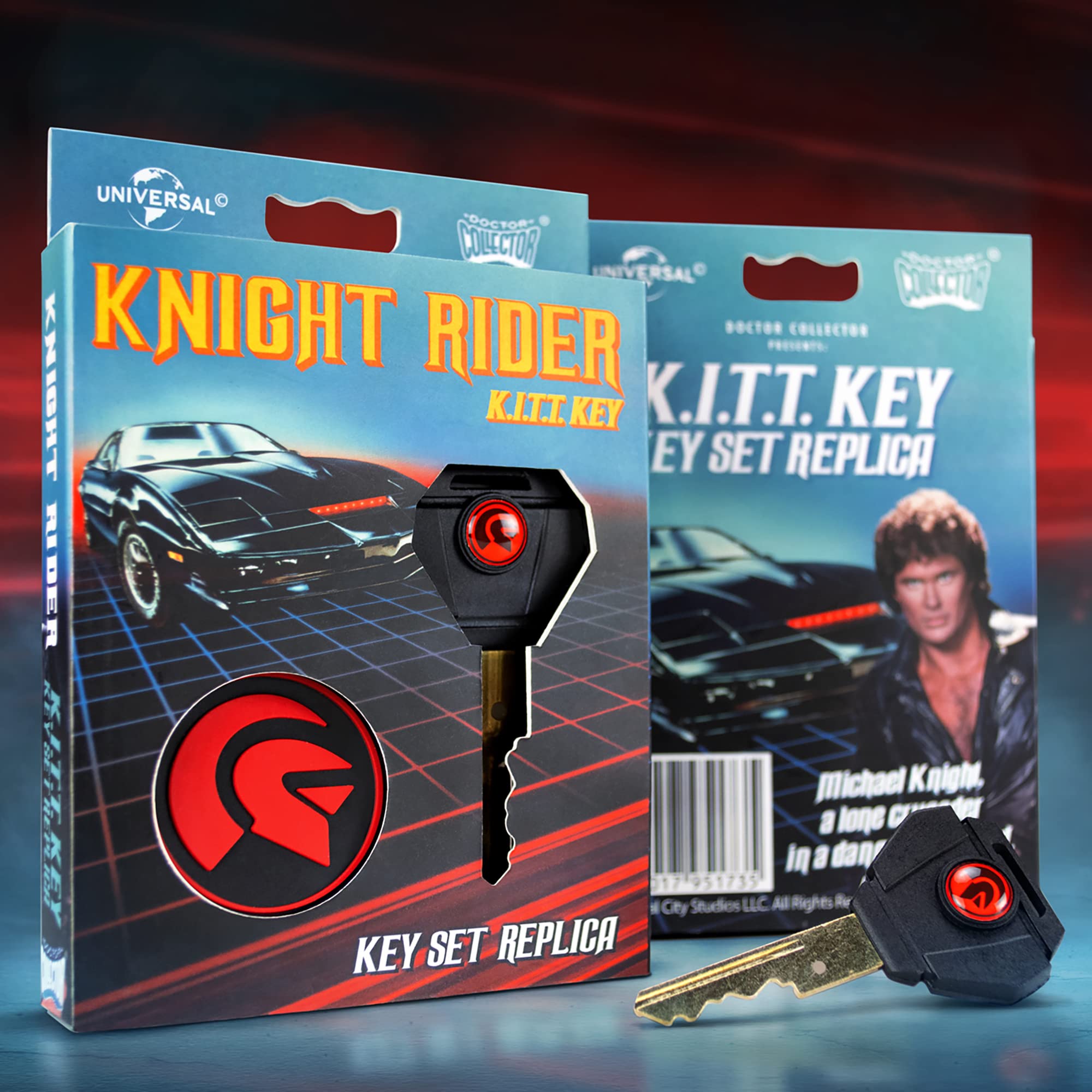 Doctor Collector Knight Rider K.I.T.T Keychain - Officially Licensed, Medium Size, Multicolor, Plastic Material, Model DCKITT03