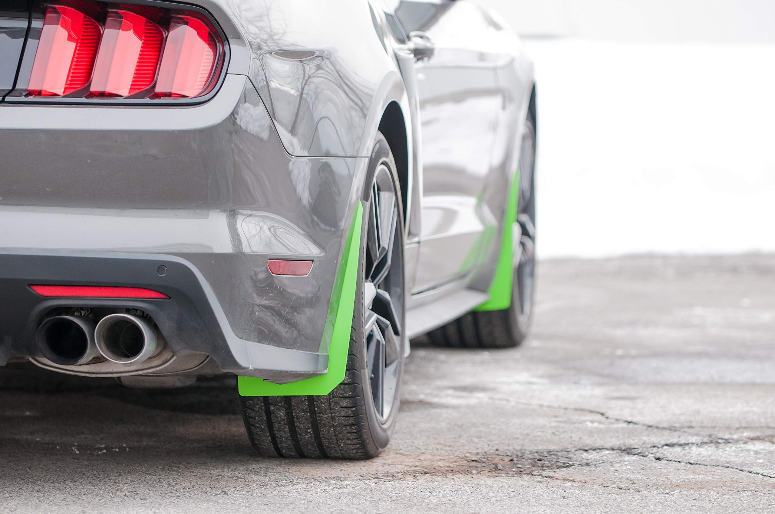 RokBlokz Splash Guards for 2015-2019 Ford Mustang V6/GT - Black, Set of 4, Durable Stainless Steel Rock Guards