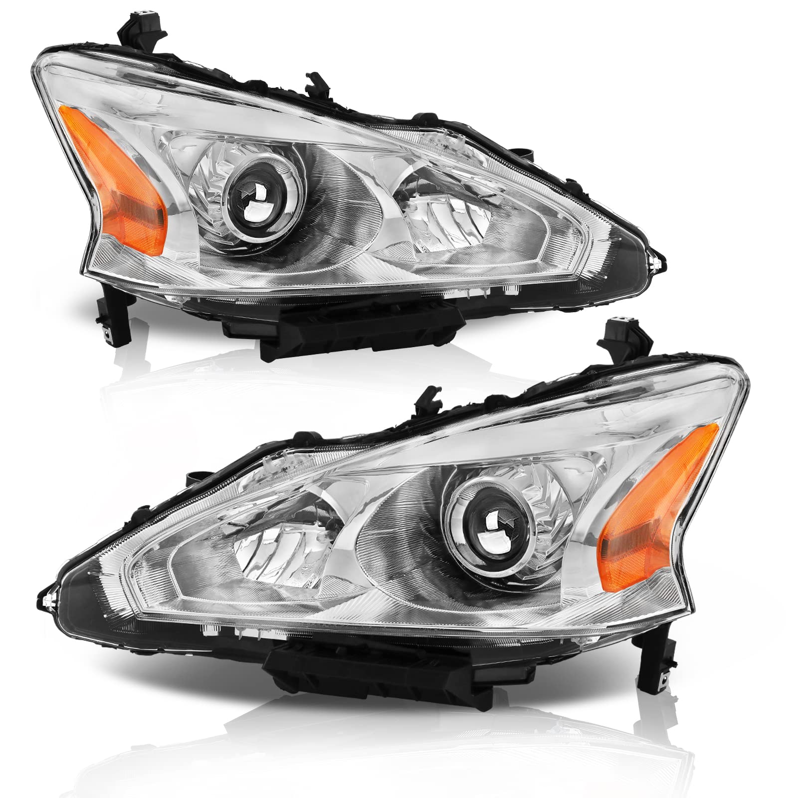 Alziria Headlight Assembly Compatible With 2013 2014 2015 13 14 15 Nissan Altima 2013-2015 13-15 Nissan Altima S/Sl/Sv-Only Fit