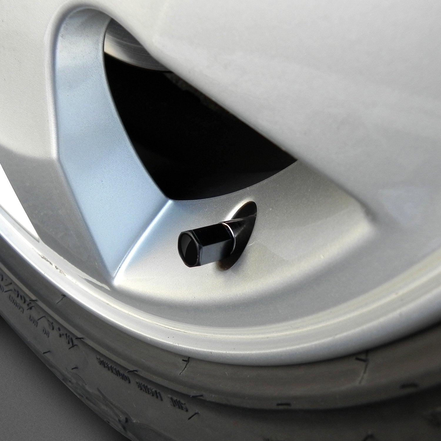 Dodge SRT Logo Tire Stem Valve Caps - Black - Model EL-5050585
