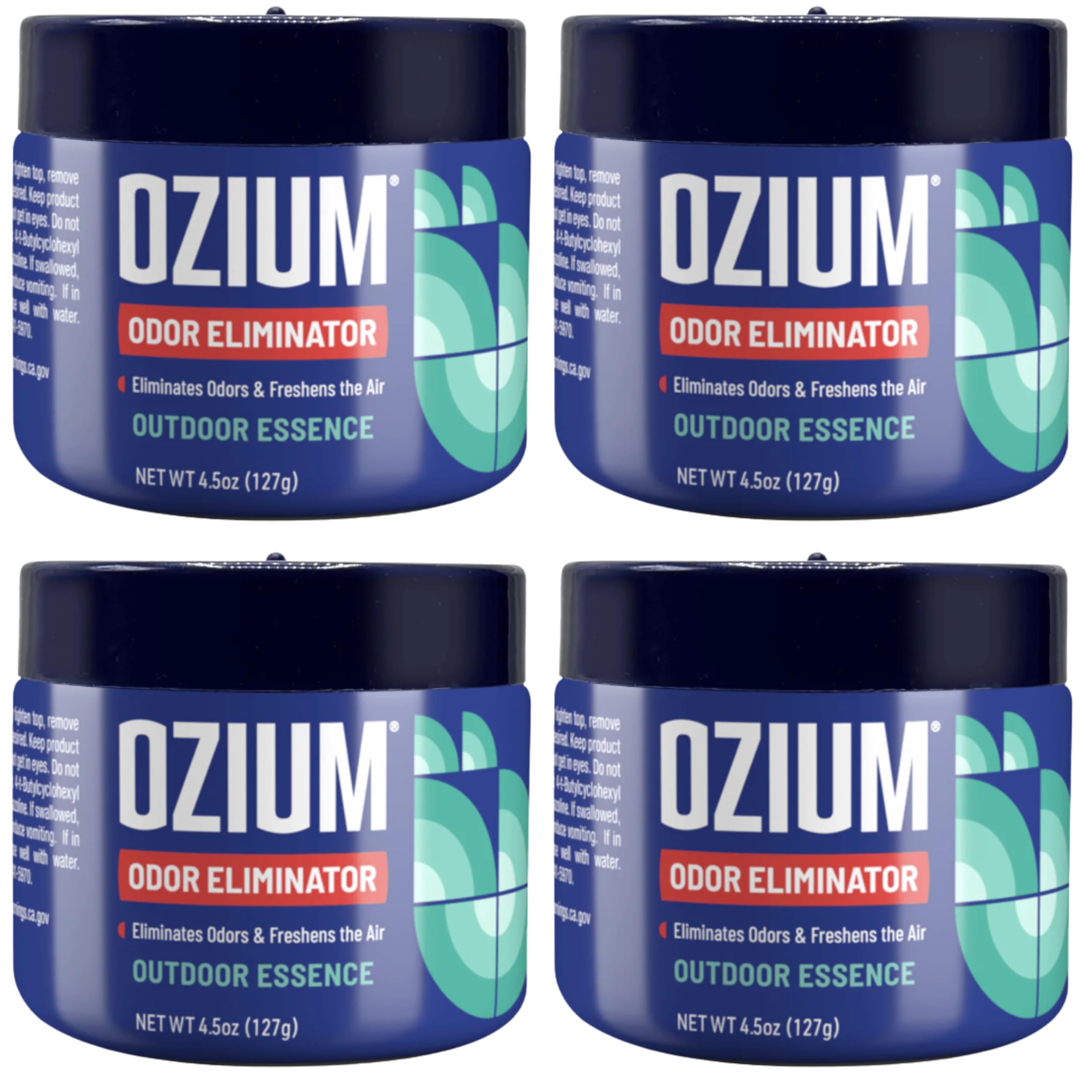 Ozium 4.5 Oz. Odor Eliminating Gel for Homes, Cars, Offices and More, Outdoor Essence, 4 Pack