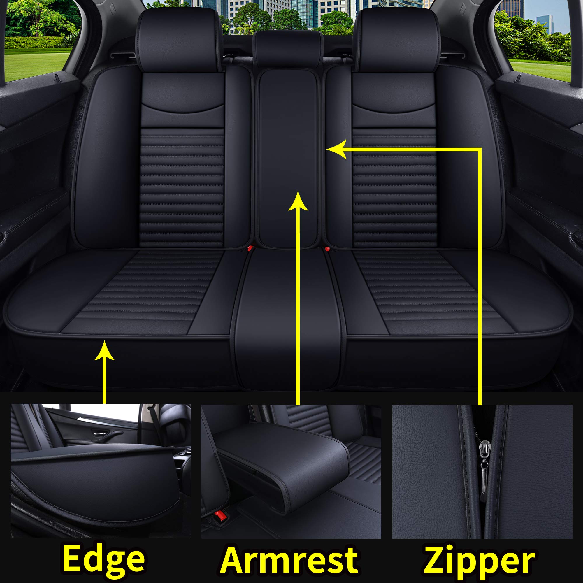 Aierxuan 5 Car Seat Covers Full Set Waterproof Leather Universal for Ford Honda Kia Toyota Corolla Rav4 Highlander Nissan Altima