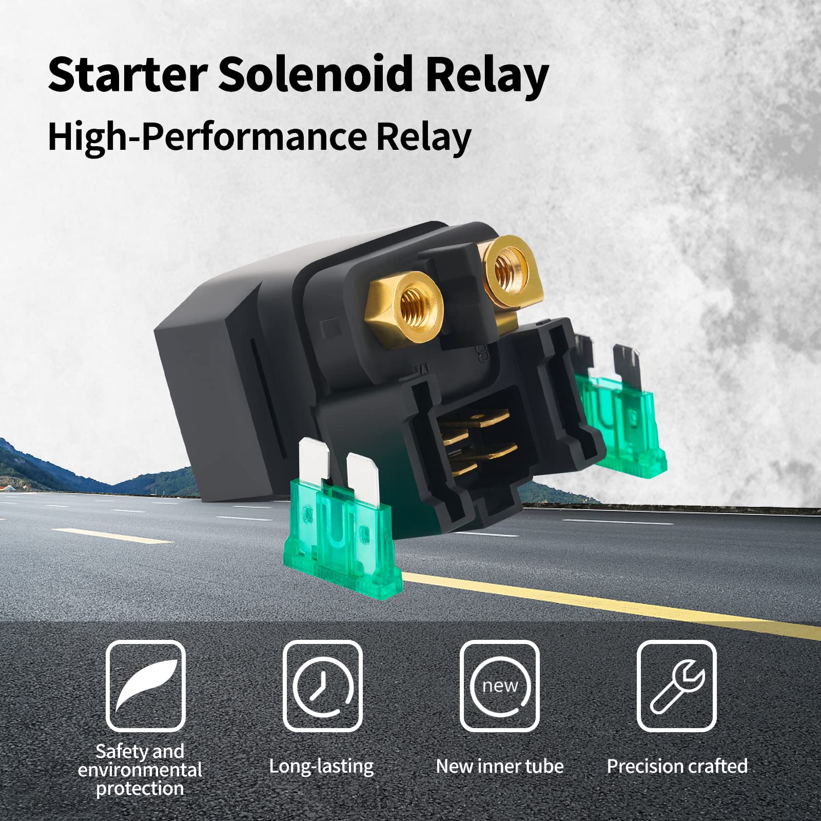 XuLong Starter Solenoid Relay for Yamaha YFM350A/350/400/450/660 - Black
