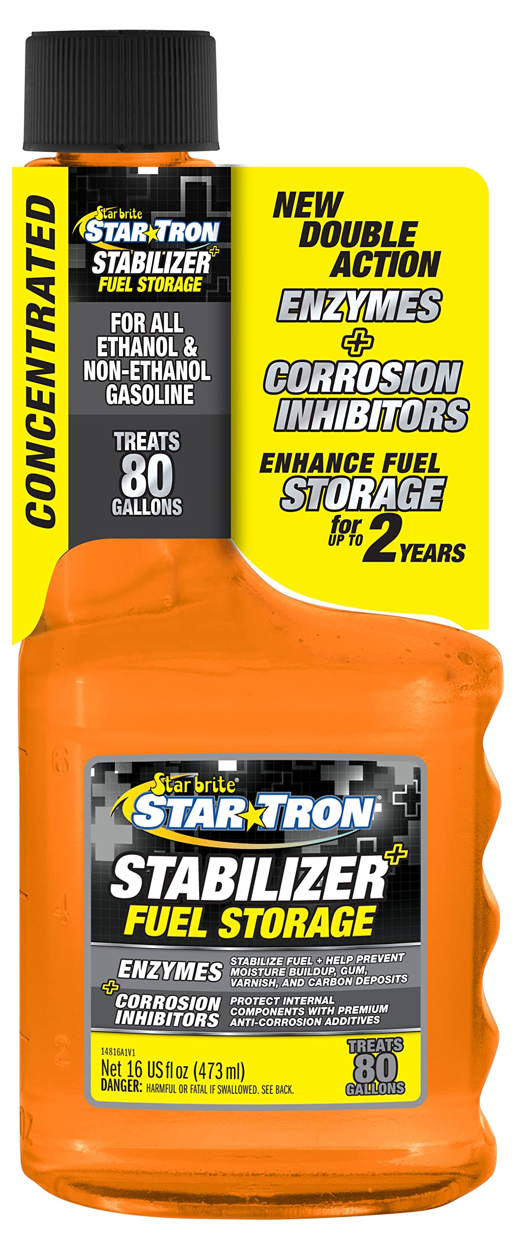 Star Tron Stabilizer+ Fuel Storage With Corrosion Protection - Treats 80 Gallons Of Gas - 16 Oz (14816)
