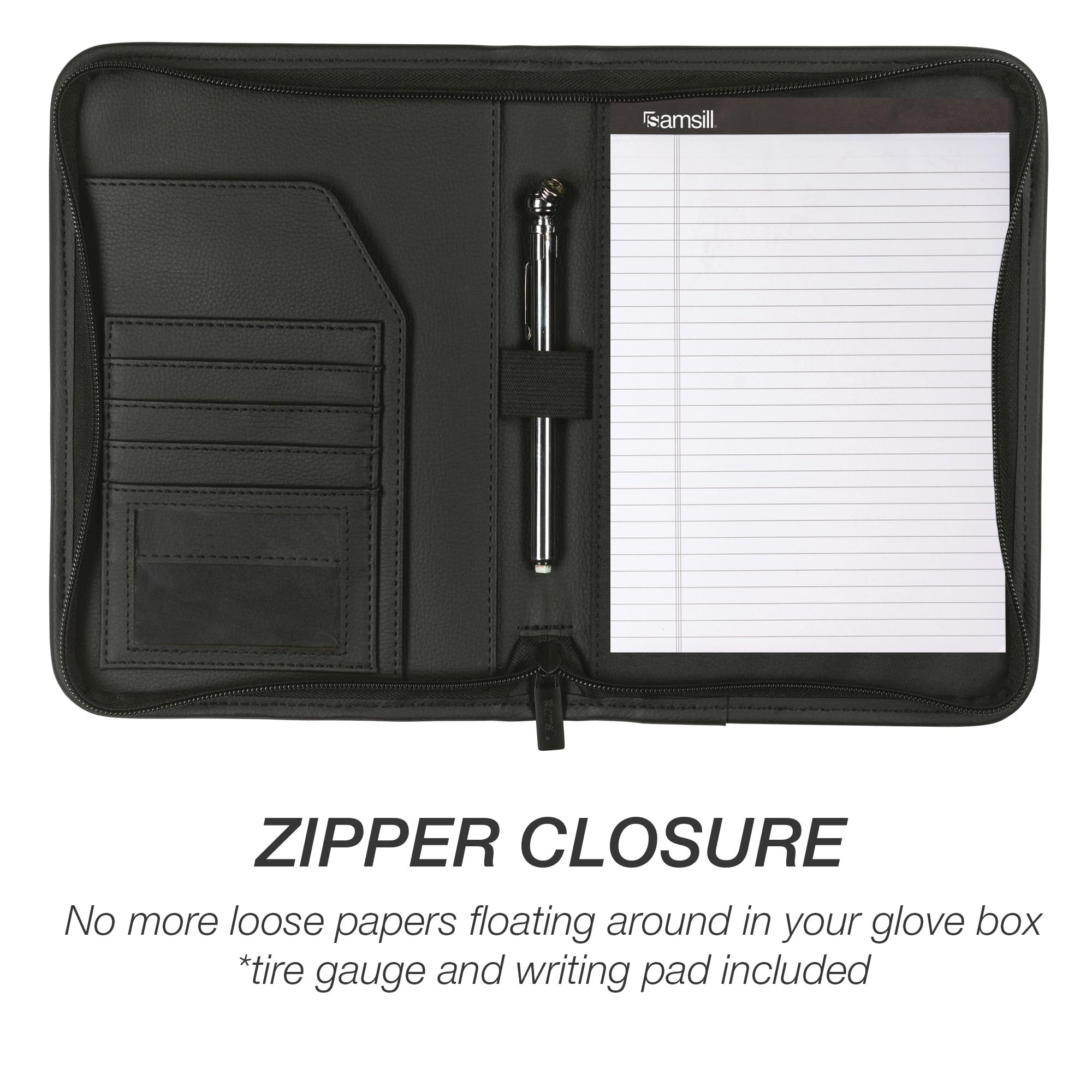 Samsill Car Registration and Insurance Holder, Owner's Maunal Glove Box Organizer, 7.25 x 10 inches, Car Document Holder, Black