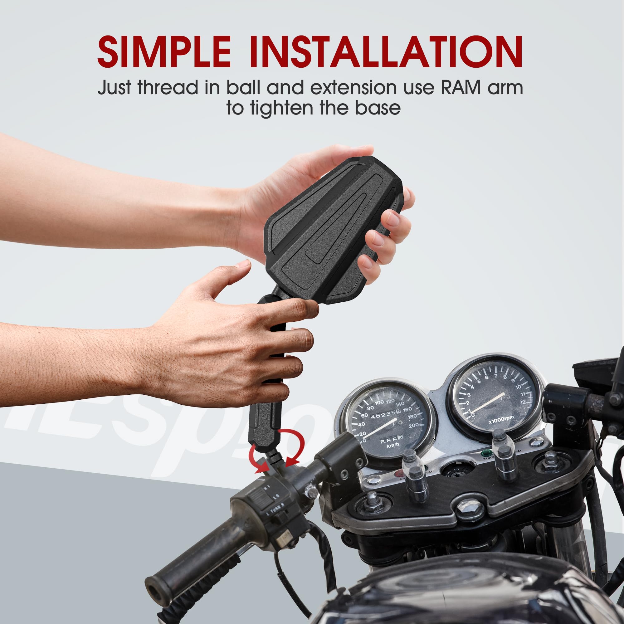 Motorcycle Mirrors,Esploratori Motorcycle Adventure Rear View Mirror Upgrade Adjustable With 7/8'' Handlebar Mount and 8/10MM Sc