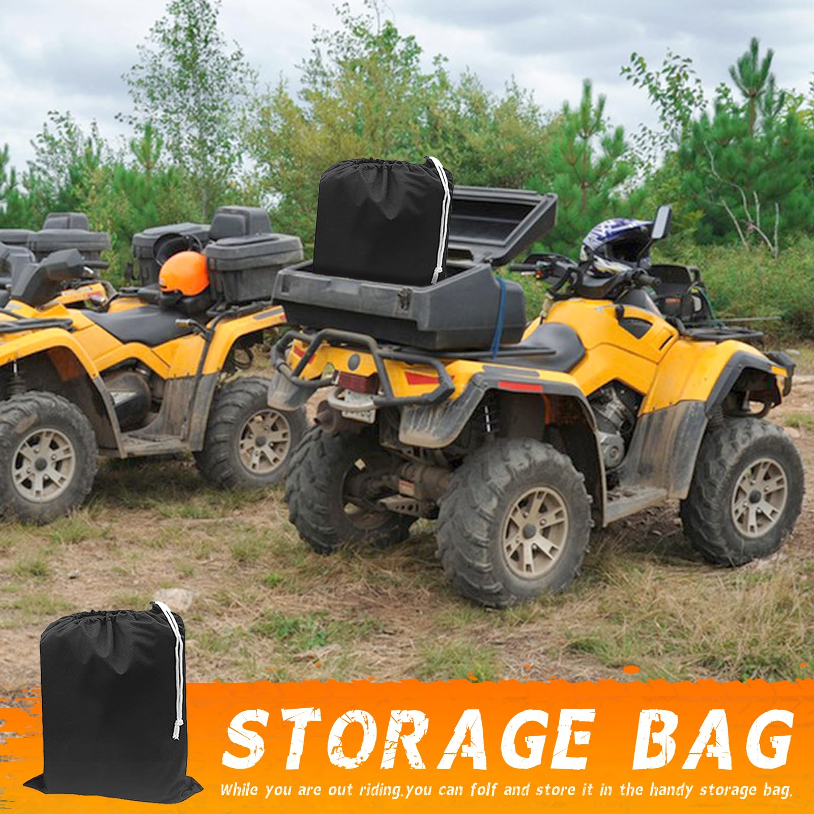 Tokept ATV Cover, Heavy Duty Black Waterproof Oxford Fabric Protective 4 Wheeler Quad Cover for 57 '' Kawasaki Honda Polaris Yam