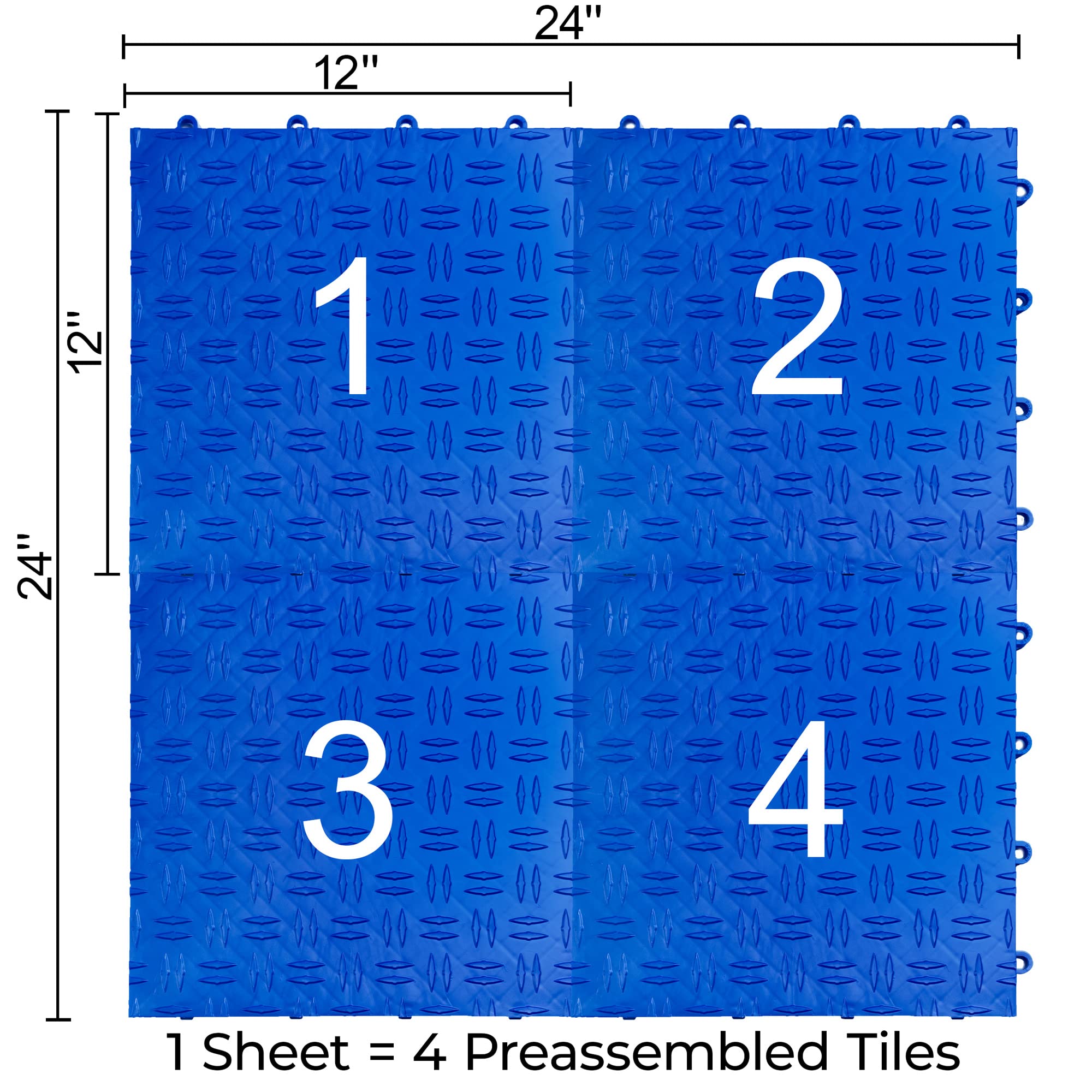 Big Floors Garagetrac Diamond, Interlocking Non-Slip Garage Flooring Tile, Durable, Modular, Heavy-Duty Copolymer, Easy Install