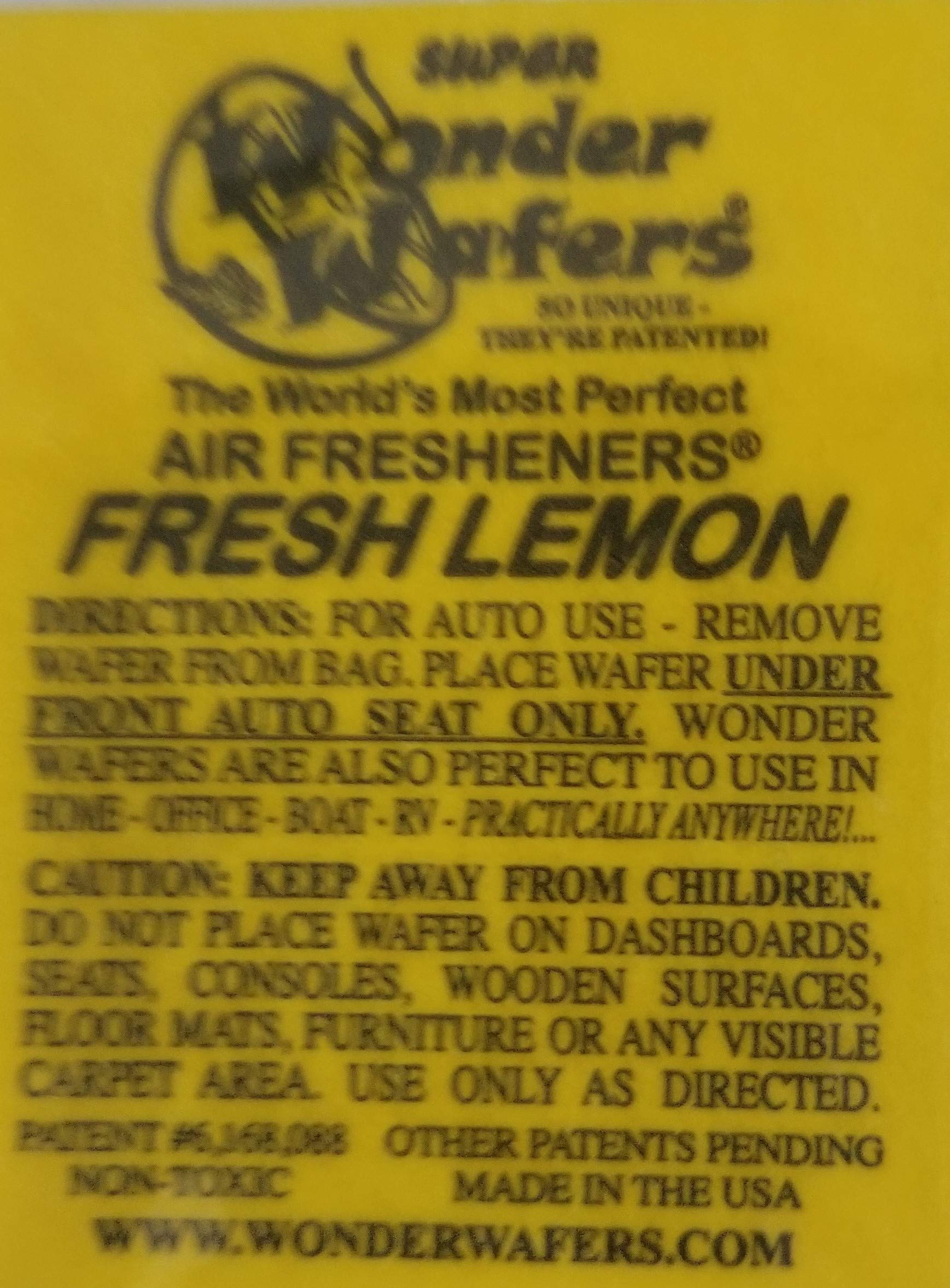 Wonder Wafers 10 CT Individually Wrapped Air Fresheners Fresh Lemon