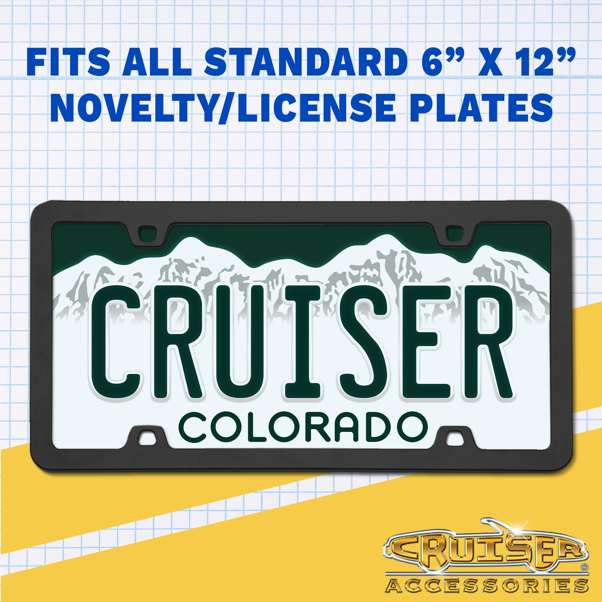 Rock Tamers Cruiser Accessories 19509 Golf Club License Plate Frame - Chrome/Painted, Standard