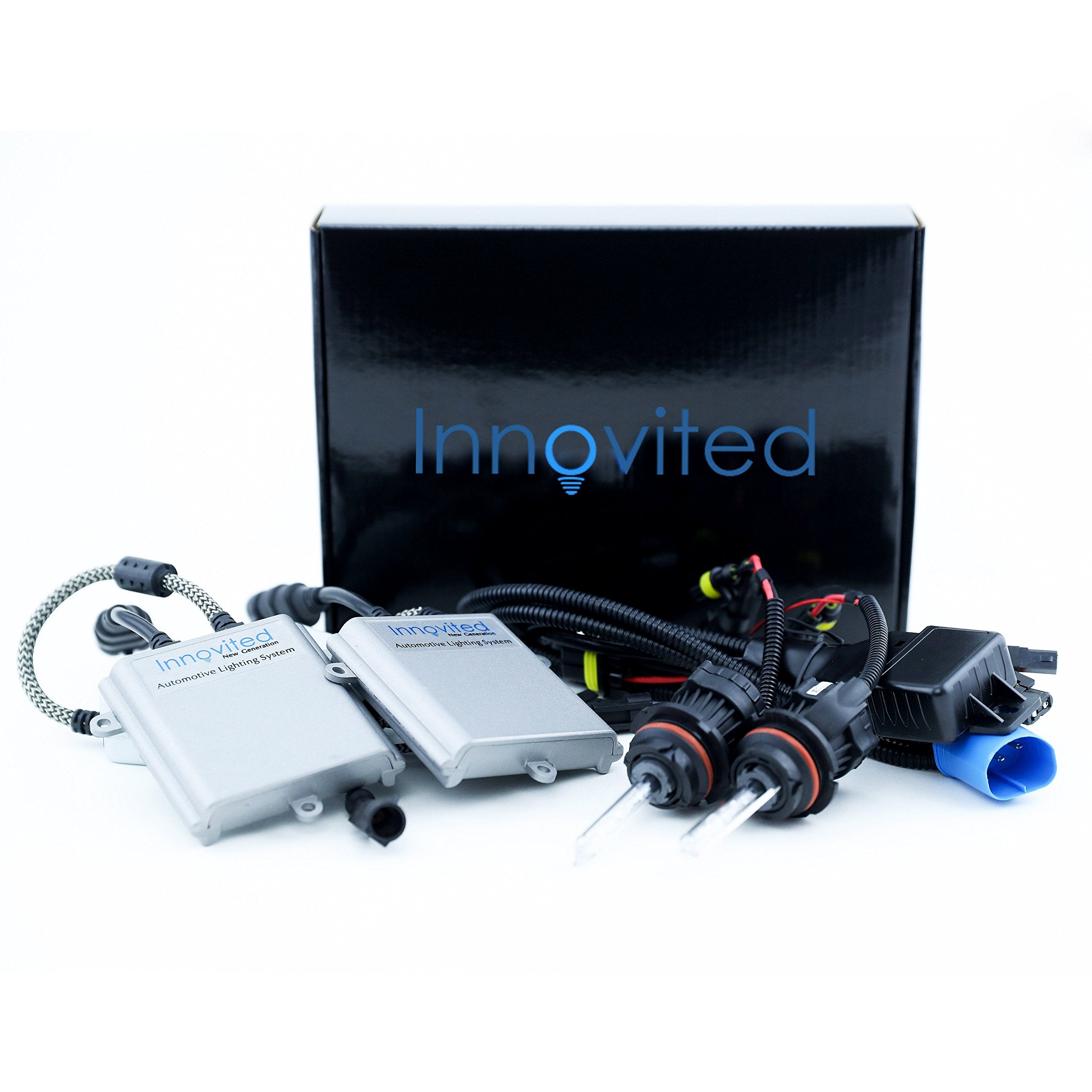 Innovited 9004 9007 8000K Bi xenon HI/LO Xenon Bulb x 1 pair bundle with 2 x 55W Performance AC Digital Ballast (Ice Blue)