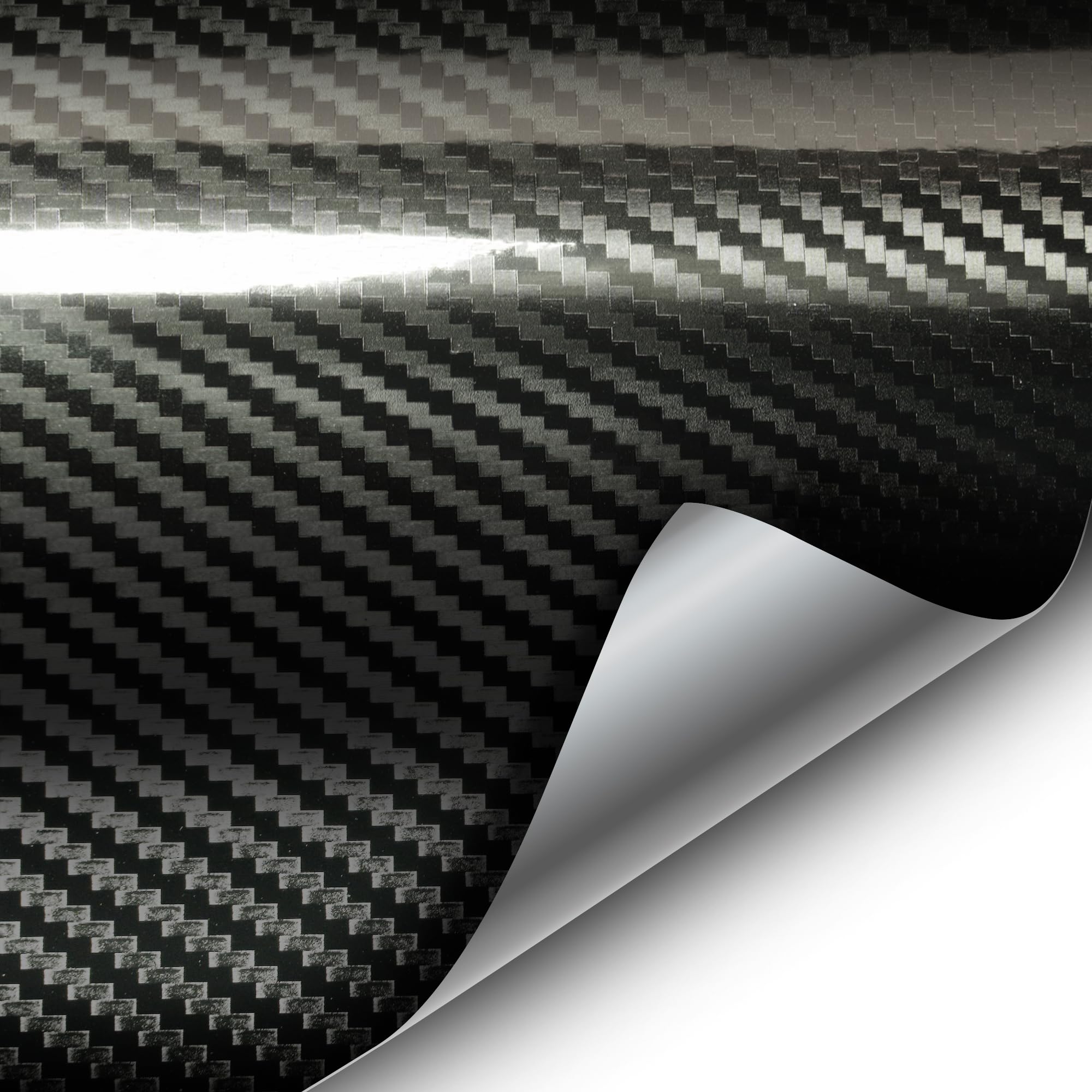 Vvivid Epoxy High Gloss Carbon Vinyl Automotive Wrap Film Diy Easy To Install No Mess (50Ft X 5Ft, Black)