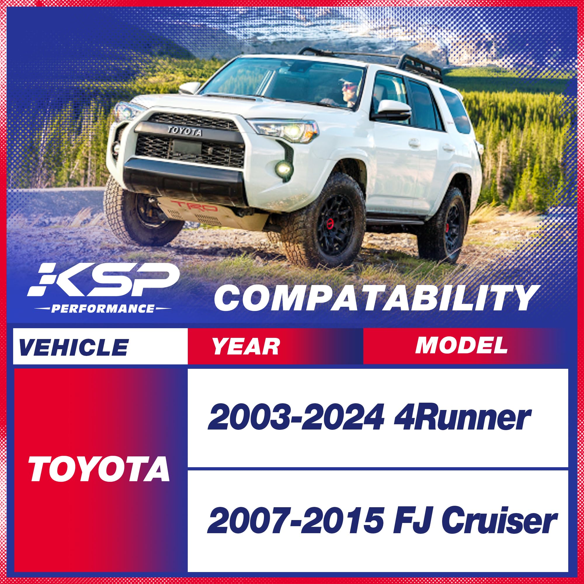 Ksp 4Runner Full Leveling Lift Kits, 3''Front Suspension Strut Spacers And 2'' Rear Polyurethane Coil Spring Spacers Fit For 200