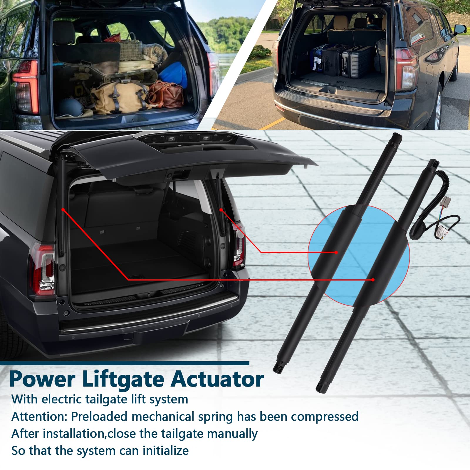 B.ZSSY Rear Power Tailgate Lift Support Shock Struts,Trunk Liftgate Actuator Compatible for 2015-2020 Chevy Suburban Tahoe Escal