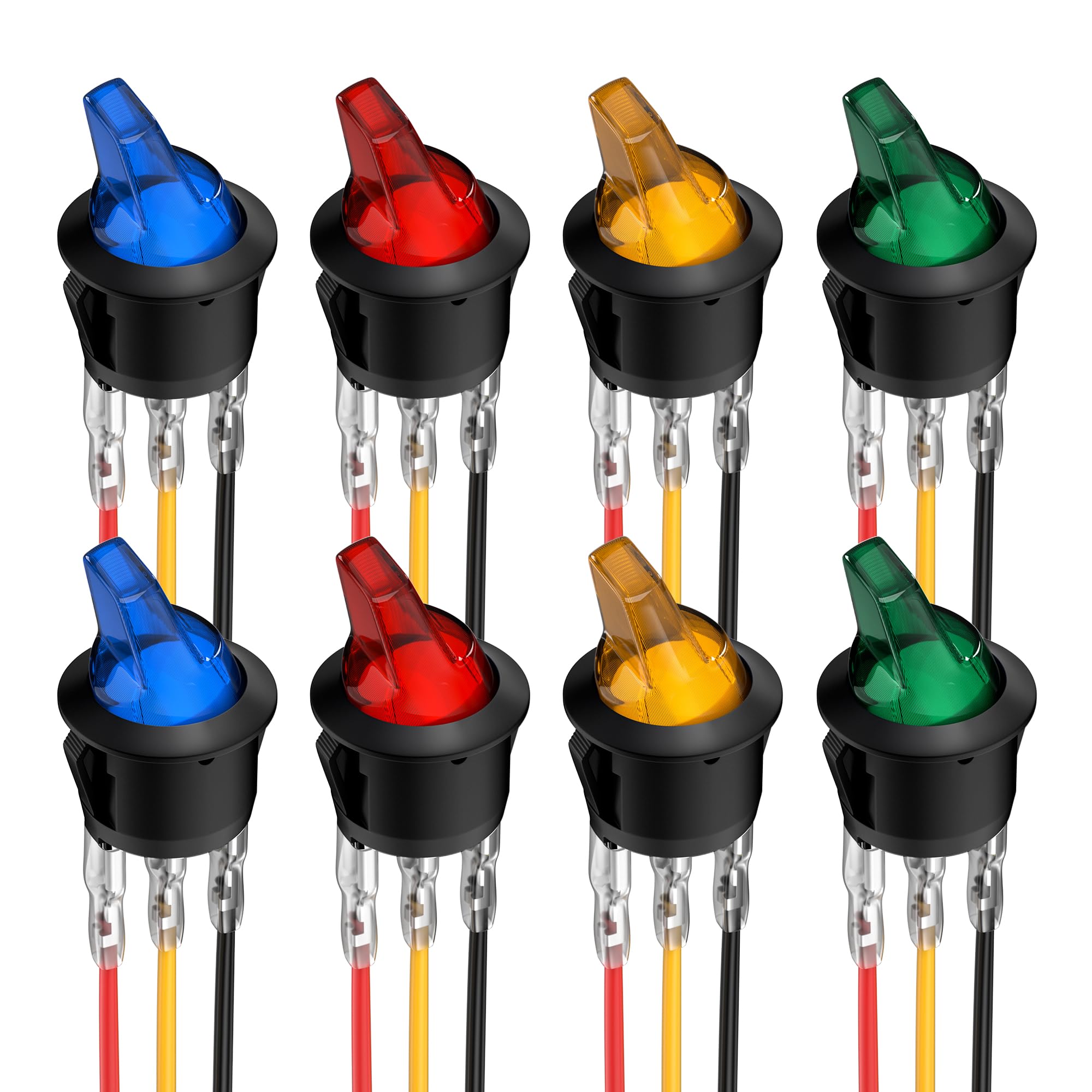 Daiertek Lighted Rocker Toggle Switch Ul Listed 12V 20A On/Off 3 Pin Round Led Illuminated Mini Toggle Switch Spst Switch For Au