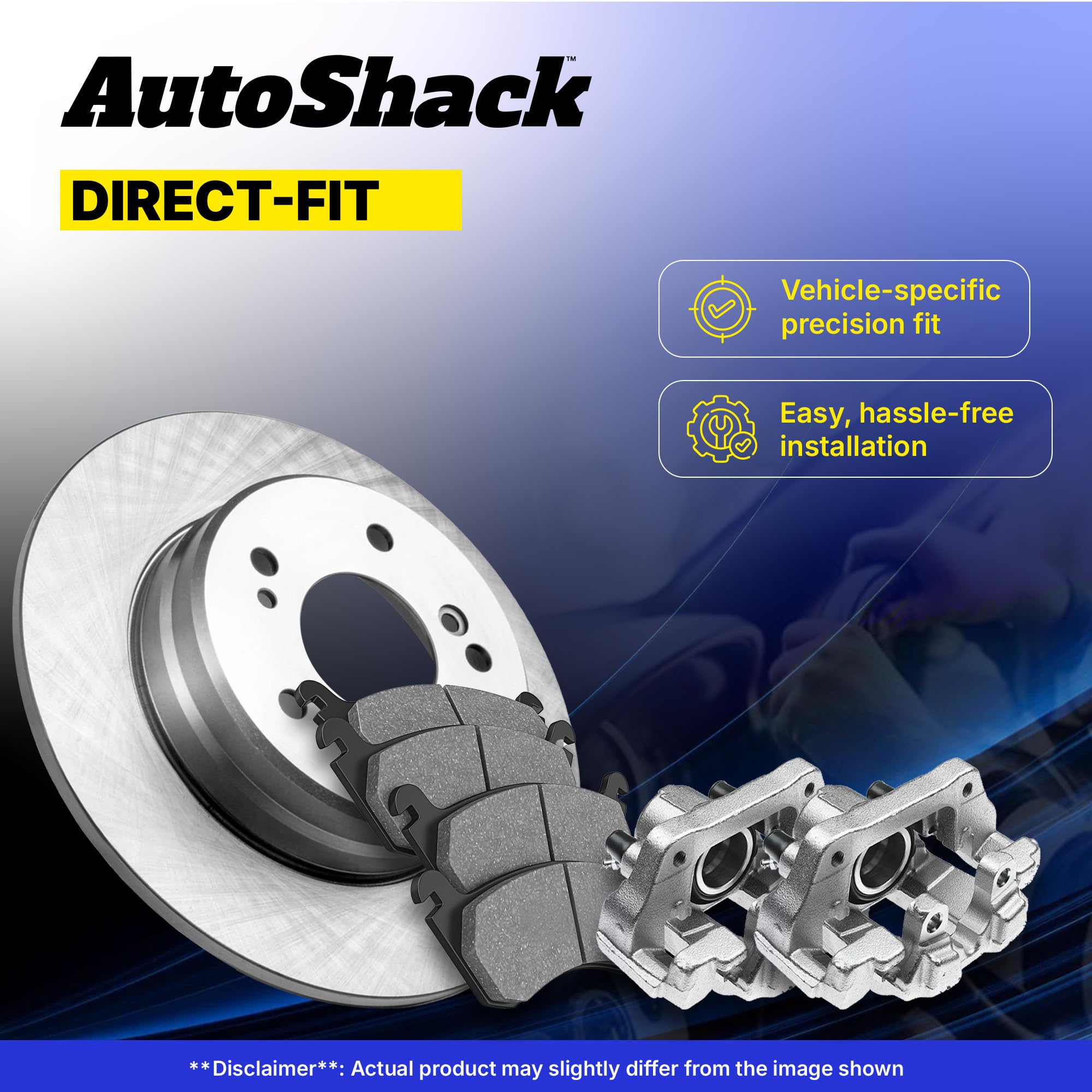 Autoshack Rear Brake Rotors Calipers And Ceramic Pads Kit Set Driver And Passenger Side Replacement For 2010 2012 Mazda 3 Sport 2010-2013 Mazda 3 2.0L Fwd Bcpkg0489
