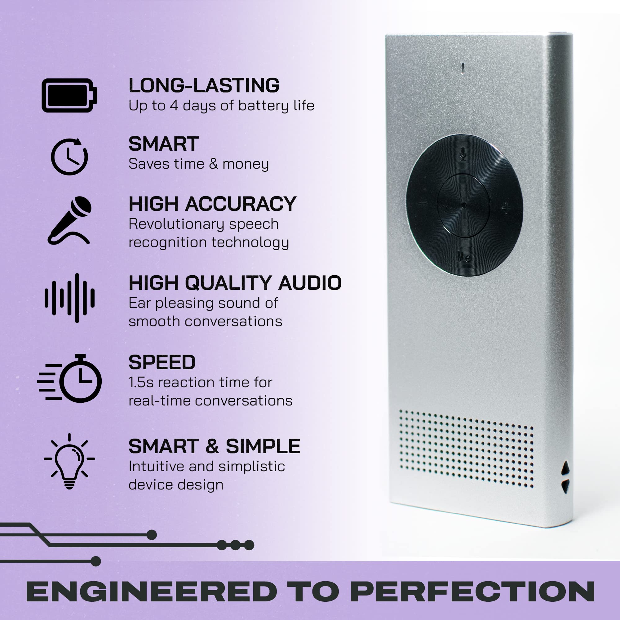 Enence Muama Enence Instant Two-Way Translator - Portable, Real-time Translation in 36 Languages for Travel & Business Communications